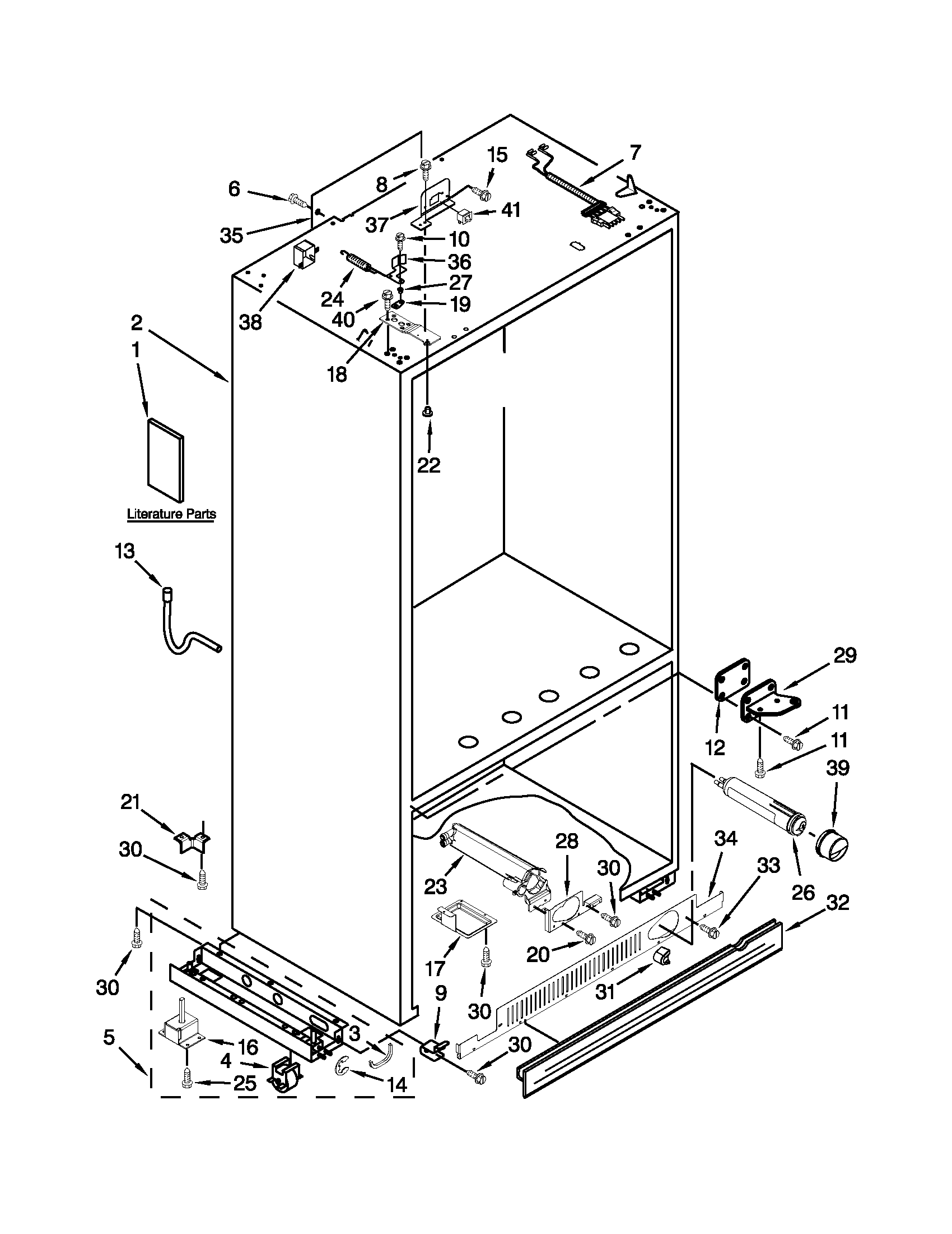 KitchenAid KBLO36FTX08 cabinet parts diagram