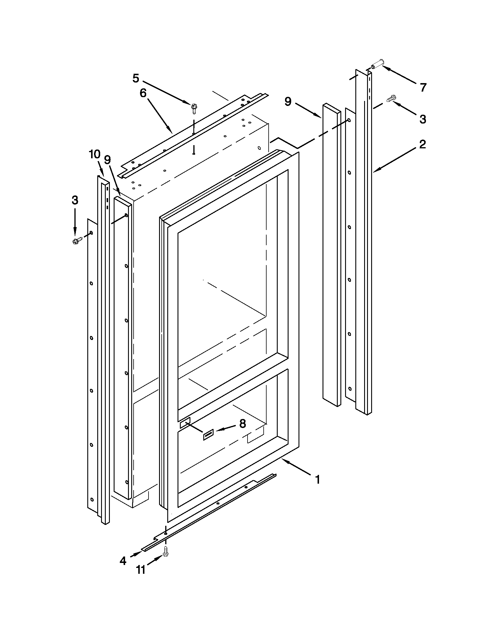 KitchenAid KBLO36FTX08 cabinet trim parts diagram