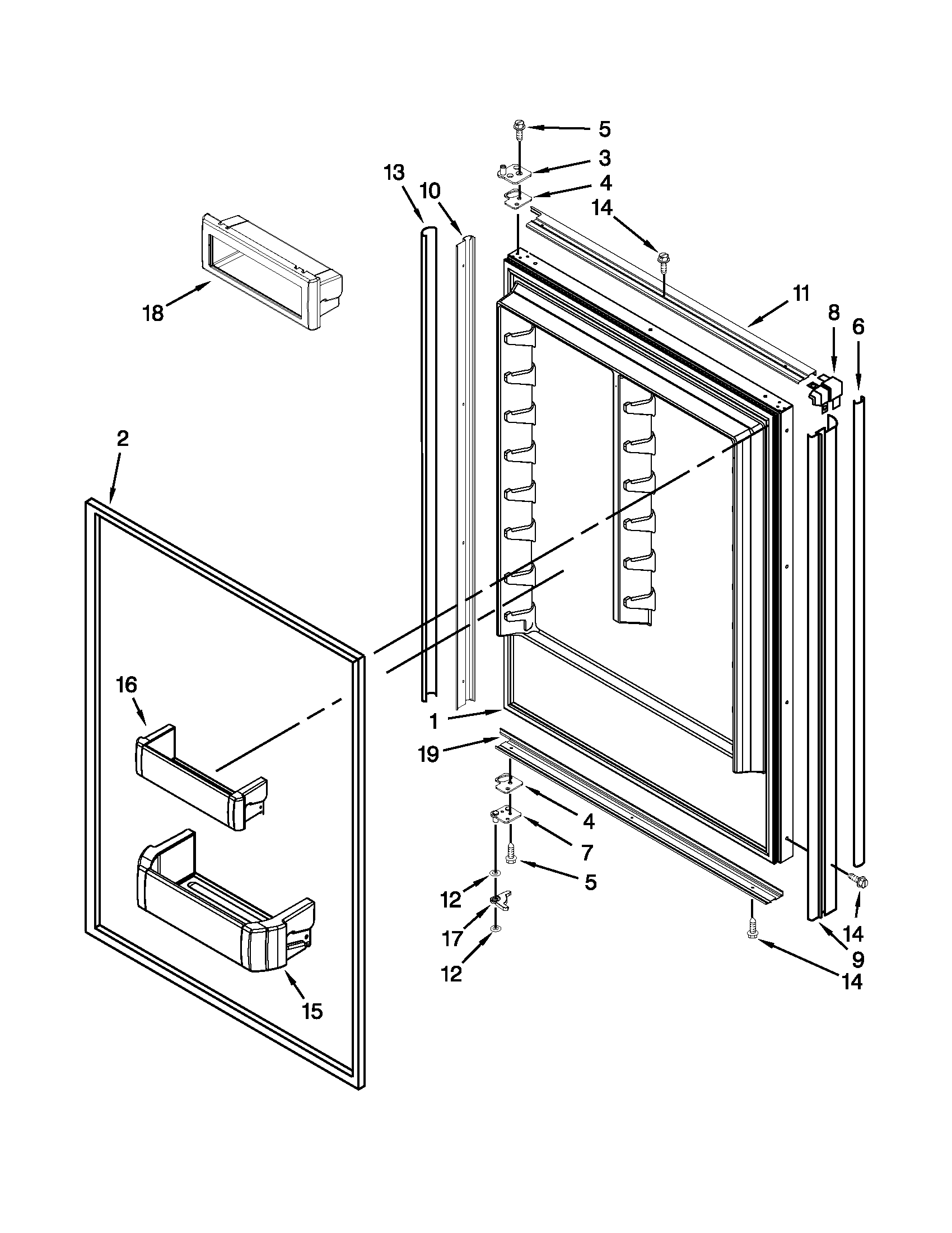 KitchenAid KBLO36FTX08 refrigerator door parts diagram