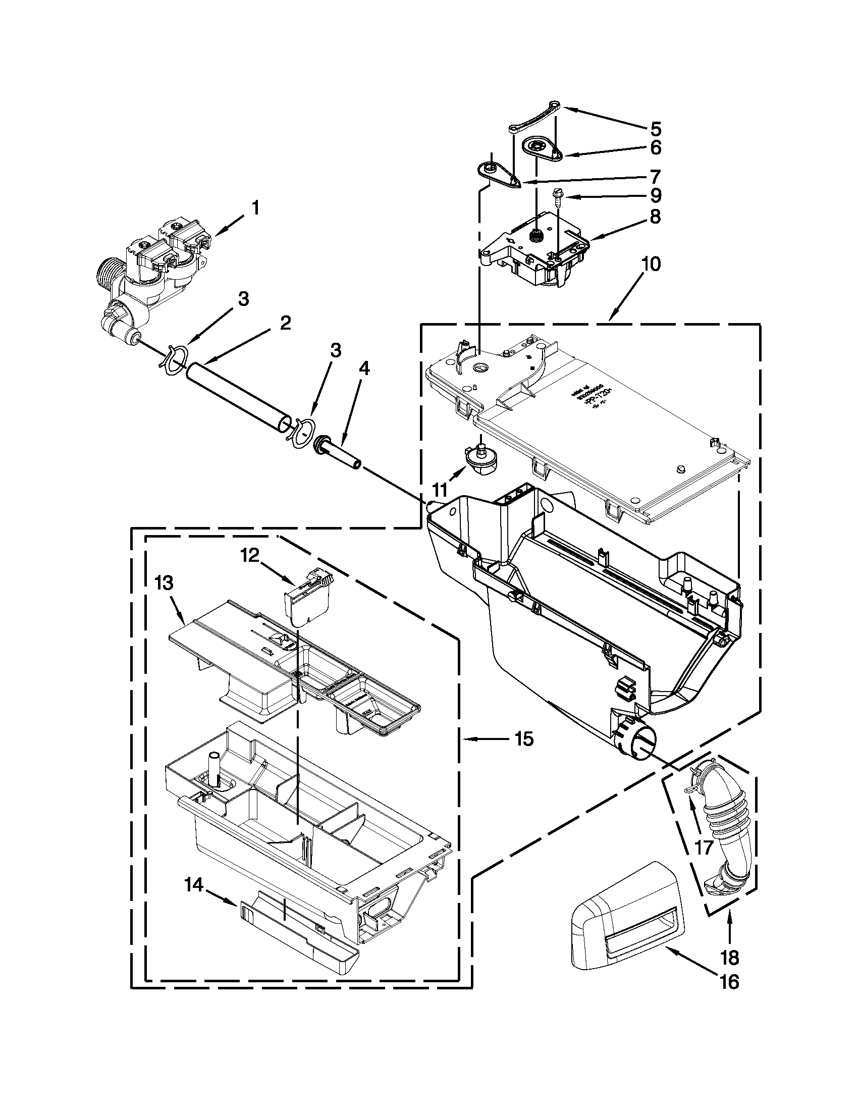 Maytag MHW6000XG0 dispenser parts diagram