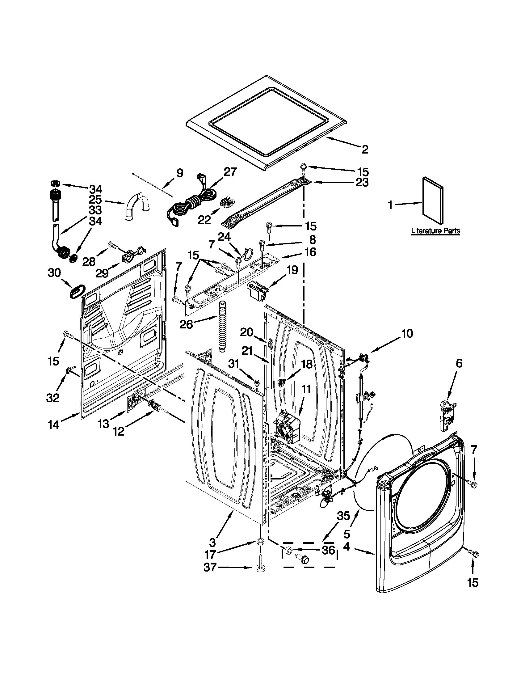 Maytag MHW7000XR2 top and cabinet parts diagram