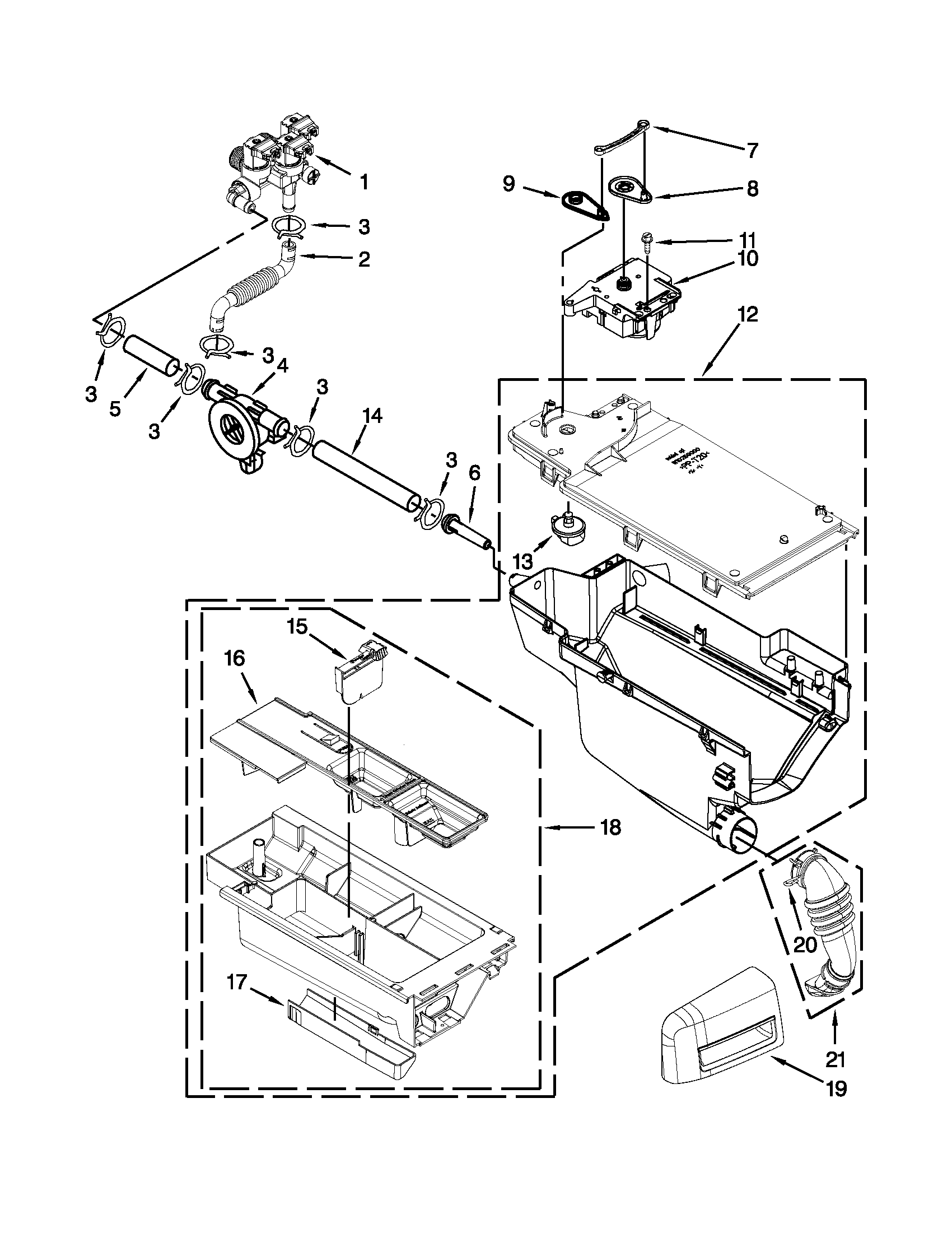 Maytag MHW7000XR2 dispenser parts diagram