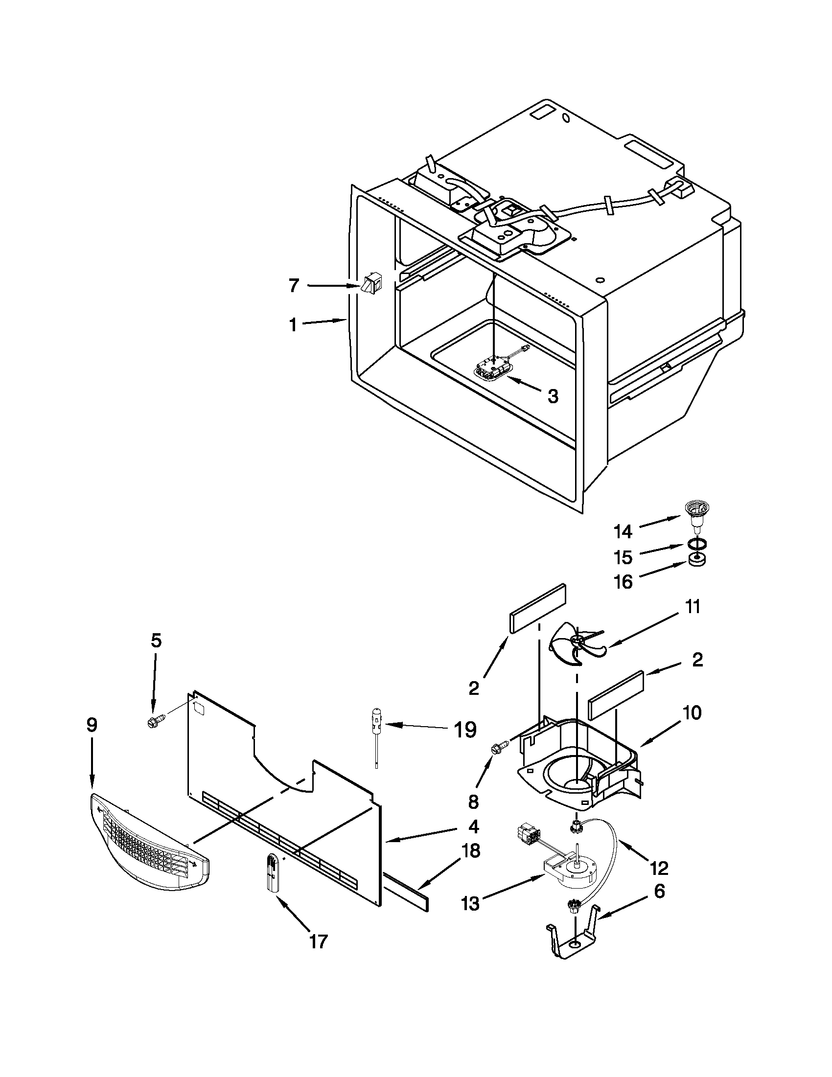 Maytag MFT2672AEB10 freezer liner parts diagram