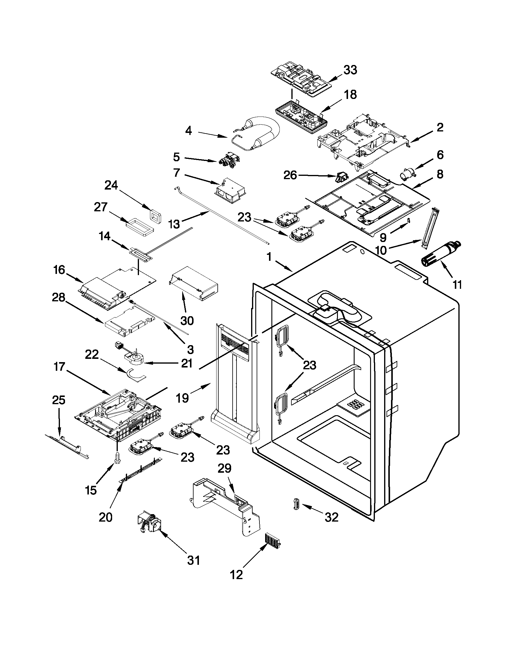 Maytag MFT2672AEB10 refrigerator liner parts diagram