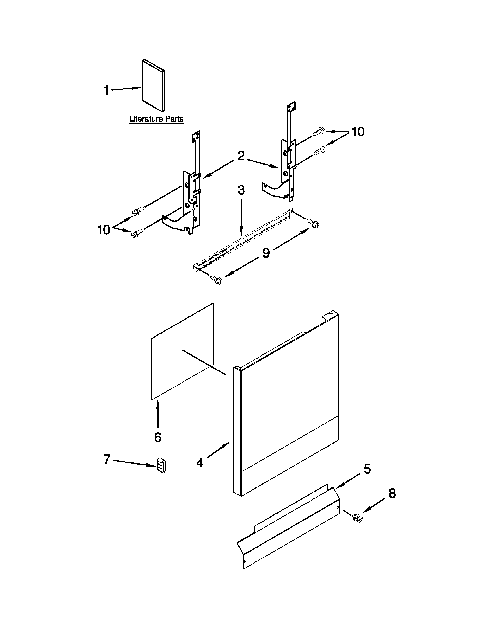 Amana ADB1400PYS4 door and panel parts diagram