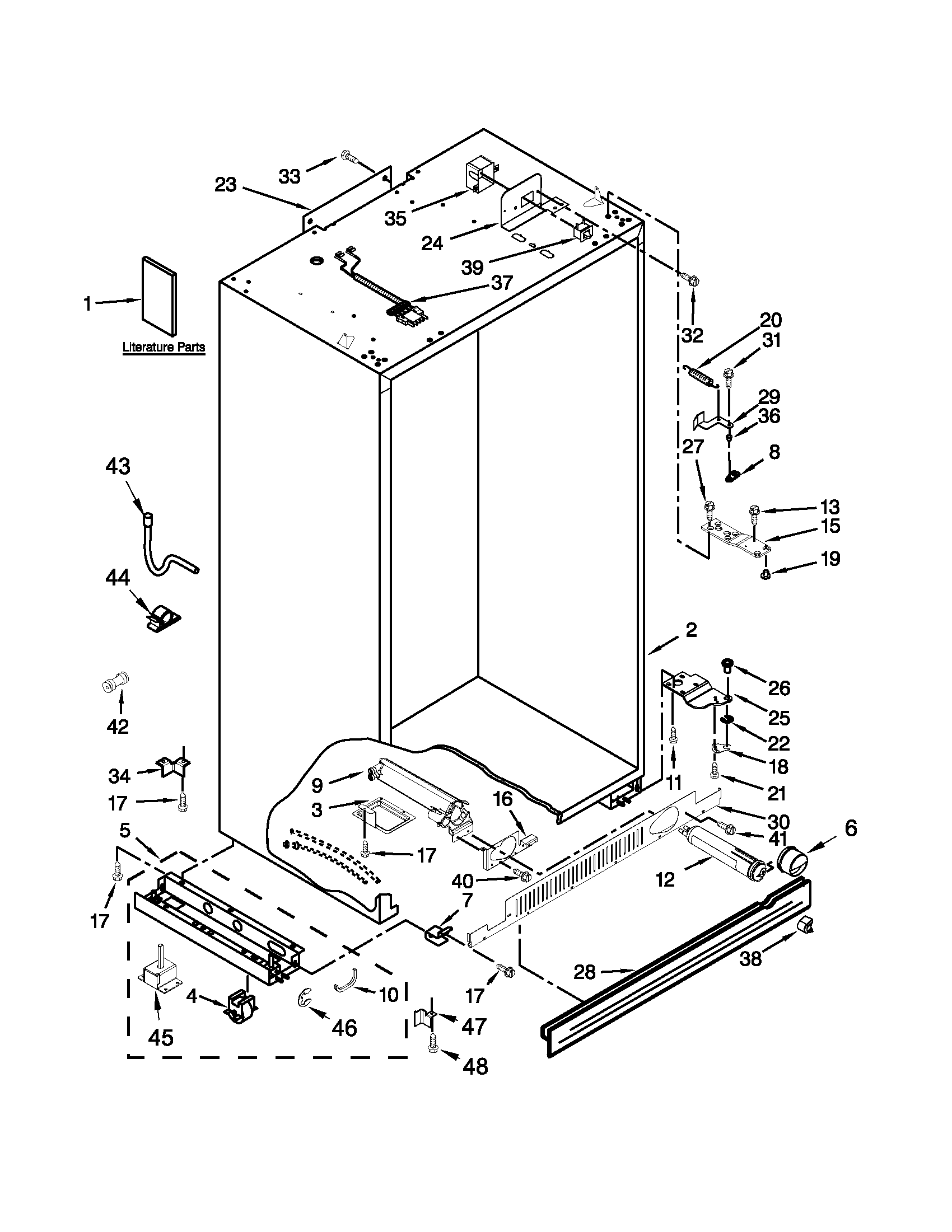 Jenn-Air JS42PPDUDB16 cabinet parts diagram