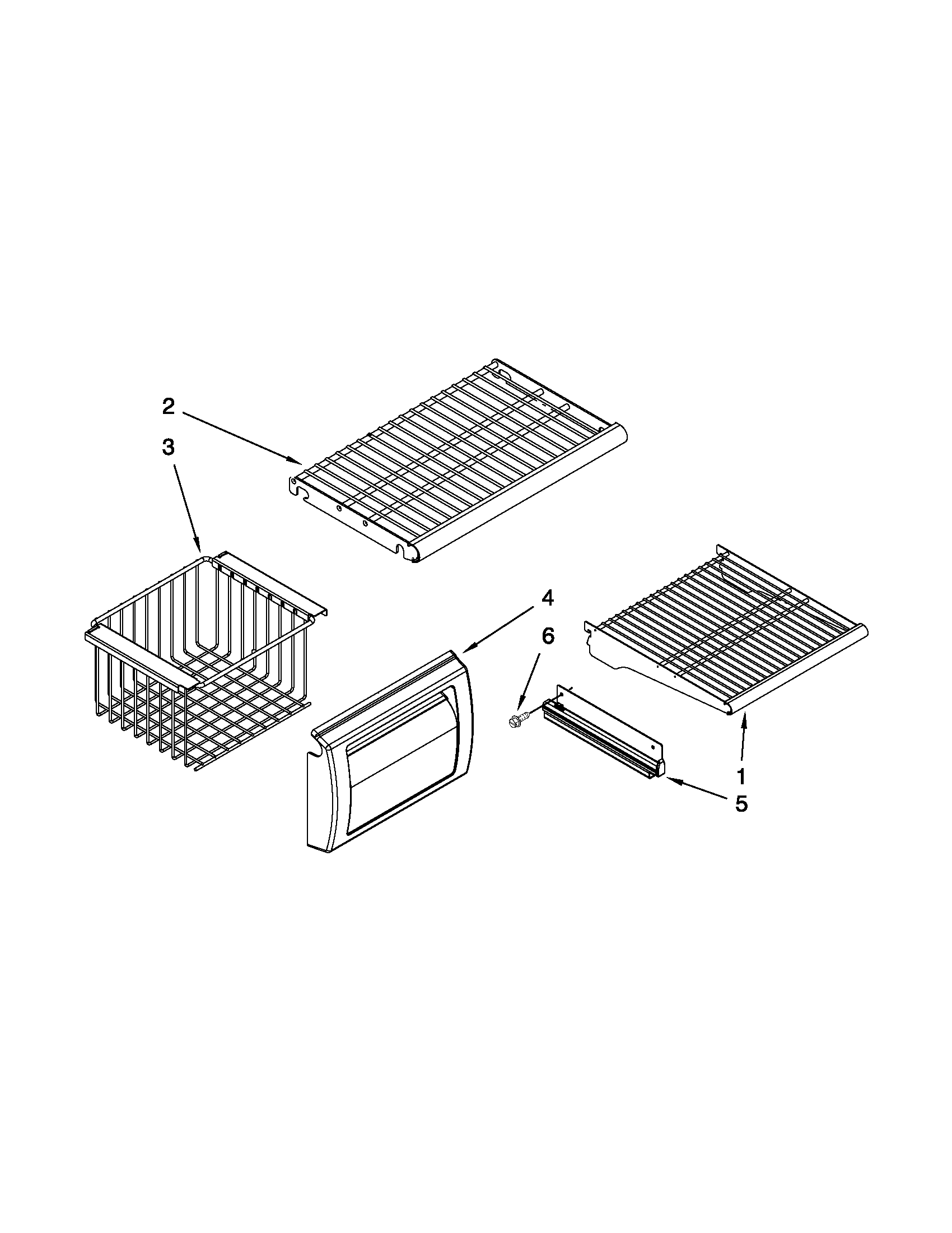 Jenn-Air JS42PPDUDB16 freezer shelf parts diagram