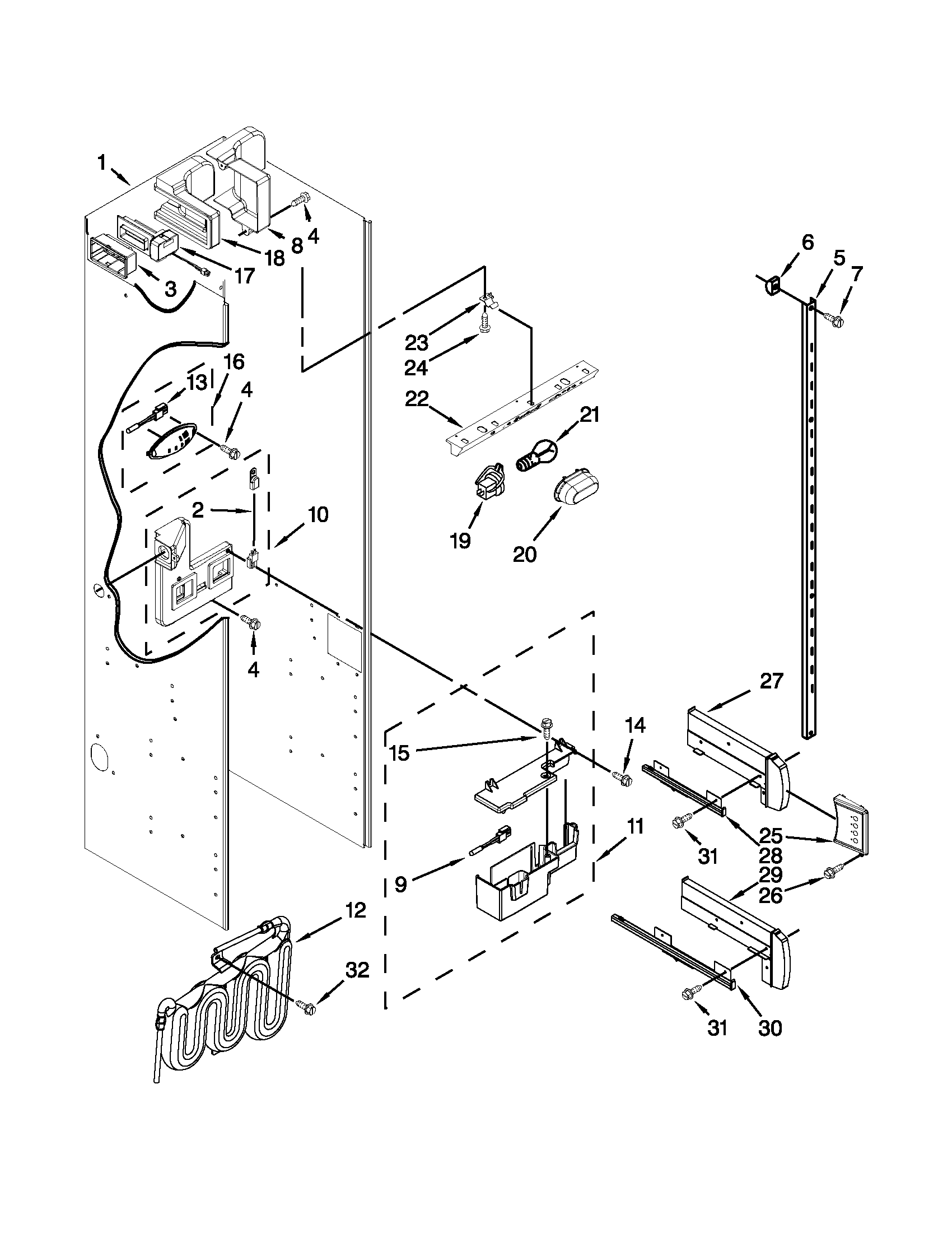 Jenn-Air JS42PPDUDB16 refrigerator liner parts diagram