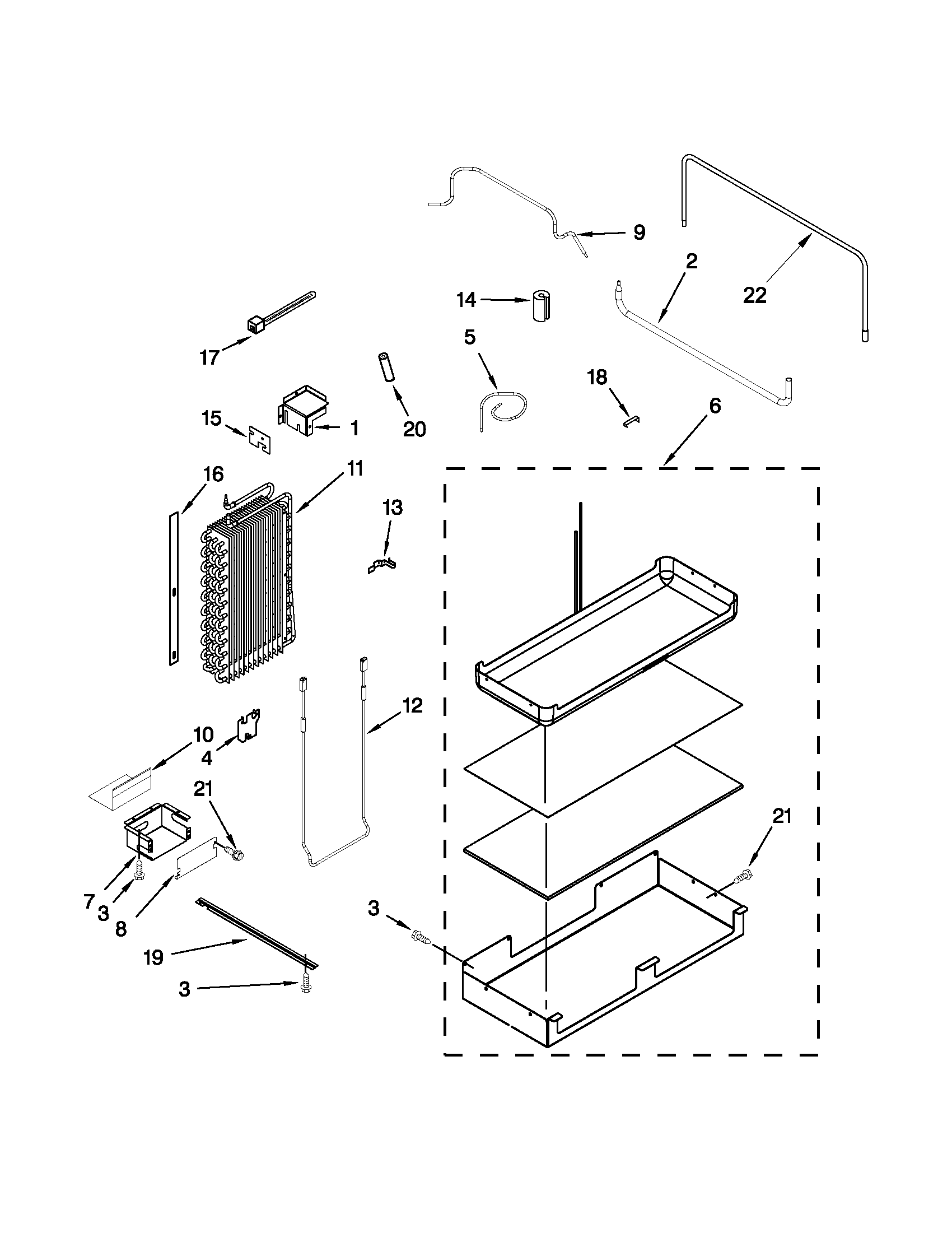 Jenn-Air JS42PPDUDB16 lower unit and tube parts diagram