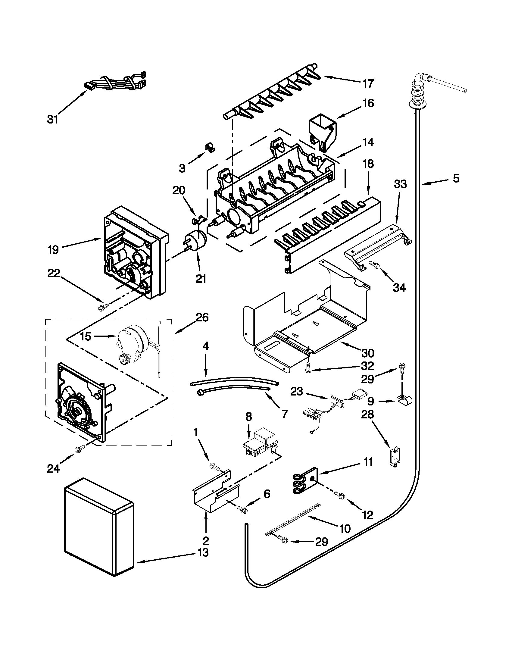 Jenn-Air JS42PPDUDB16 icemaker parts diagram