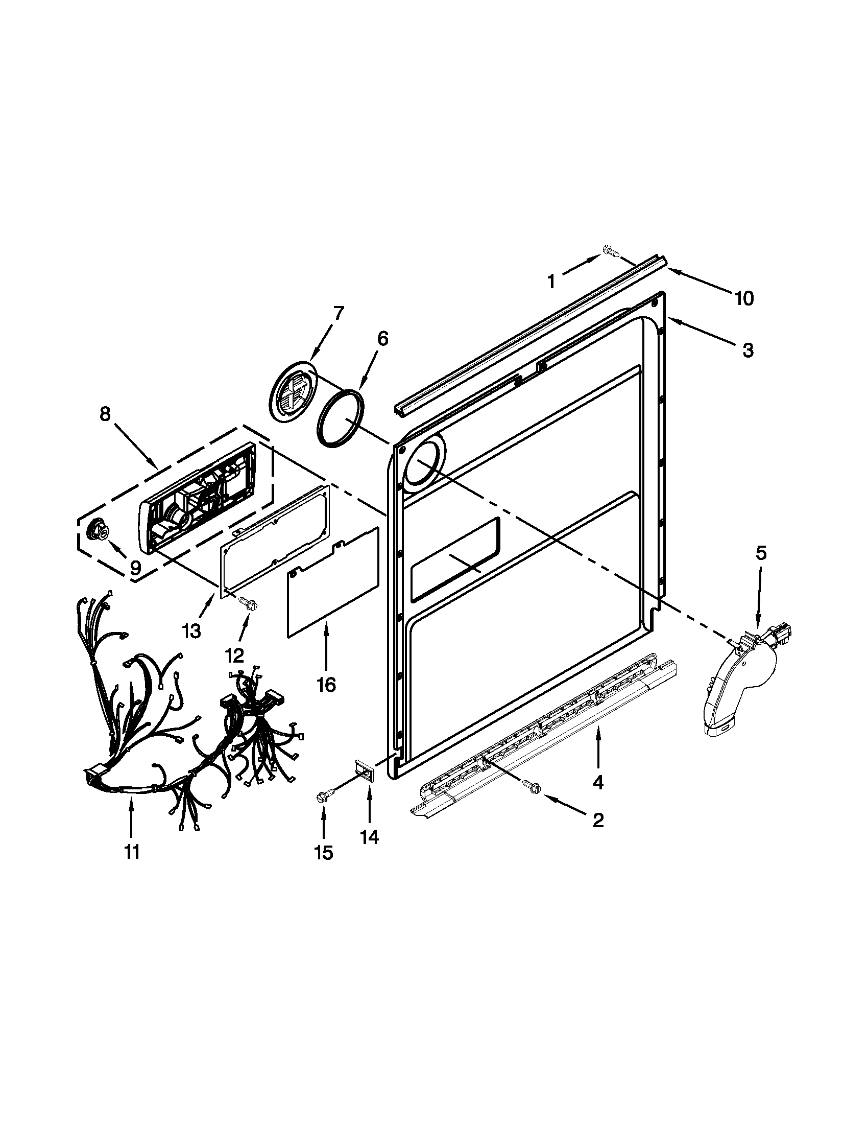 KitchenAid KUDS30IXSS0 inner door parts diagram