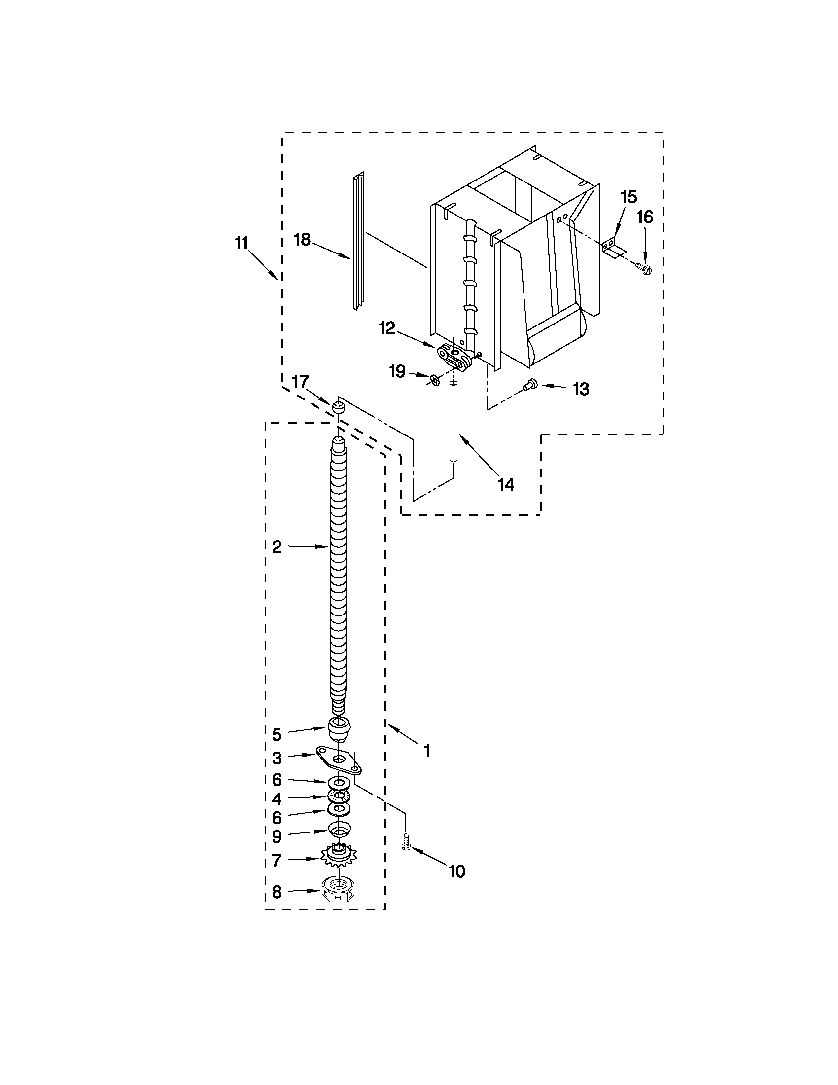 KitchenAid KUCS03CTSS2 powerscrew and ram parts diagram