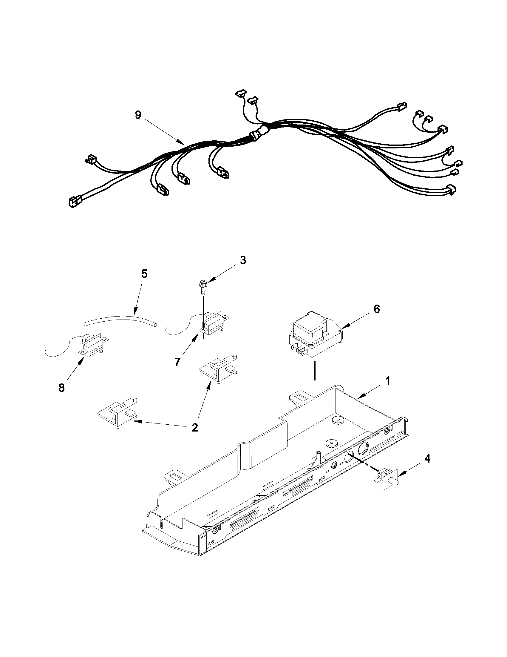 Whirlpool 5WRS25KNBW00 control box parts diagram