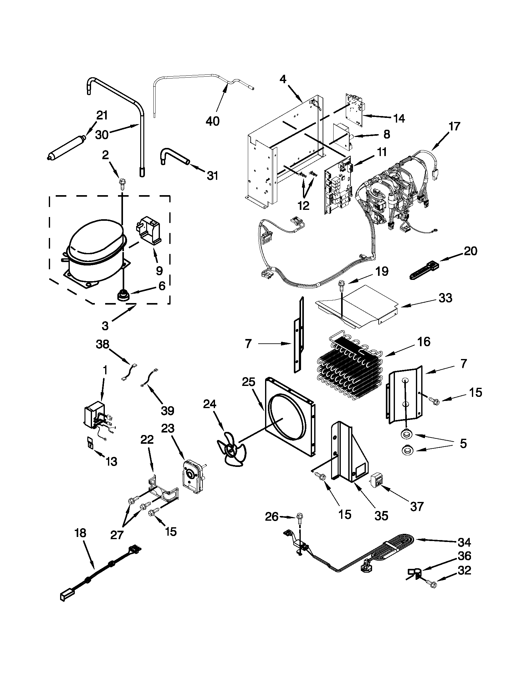KitchenAid KSSO48FTX18 upper unit parts diagram