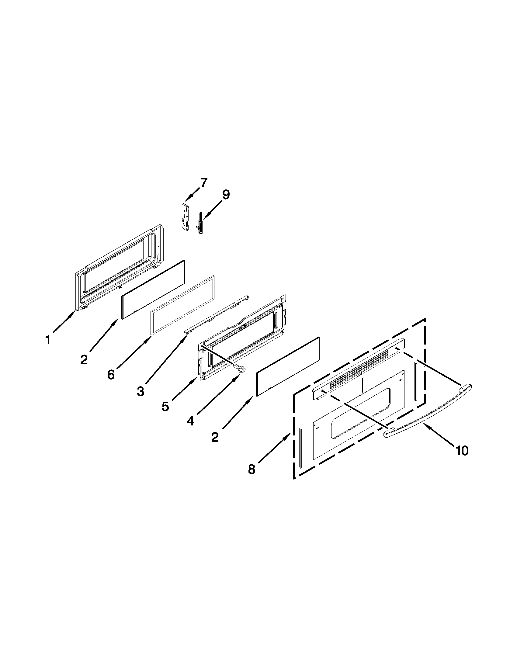 Whirlpool GGG388LXB03 upper door parts diagram