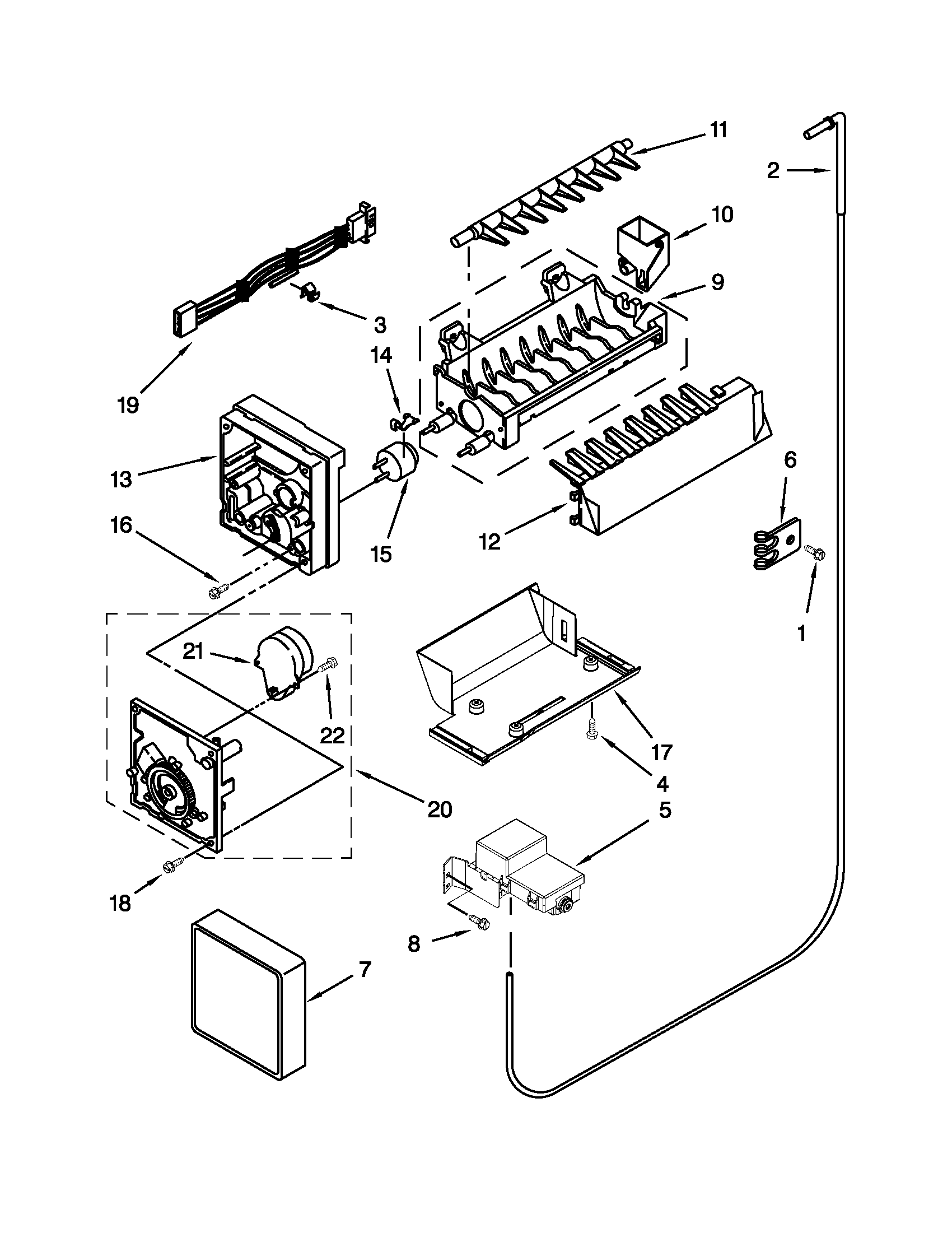 Whirlpool GS6NVEXVQ01 icemaker parts diagram