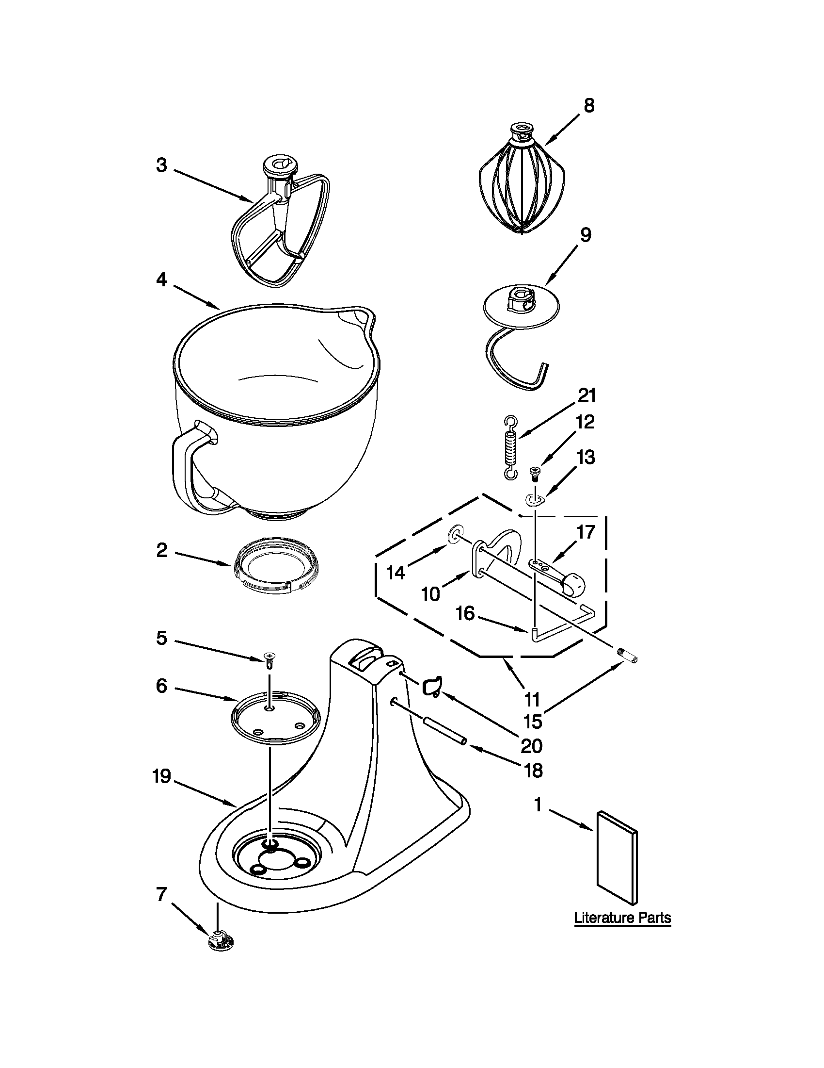 KitchenAid 5KSM156AAZ0 base and pedestal unit diagram
