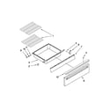 Whirlpool GW397LXUS06 drawer and rack parts diagram