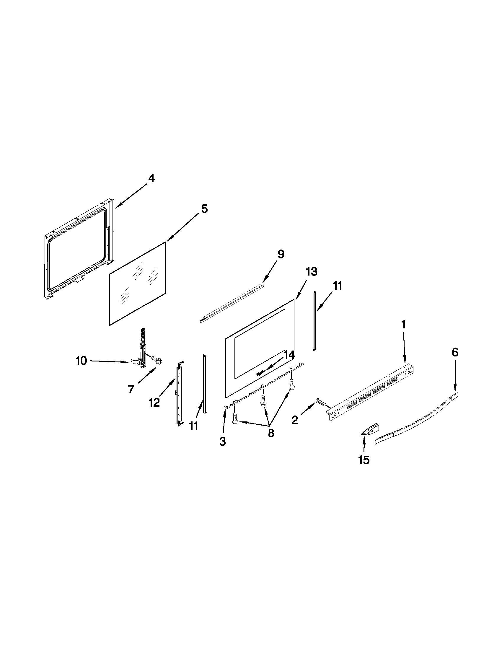 Whirlpool WFG710H0AE1 door parts diagram