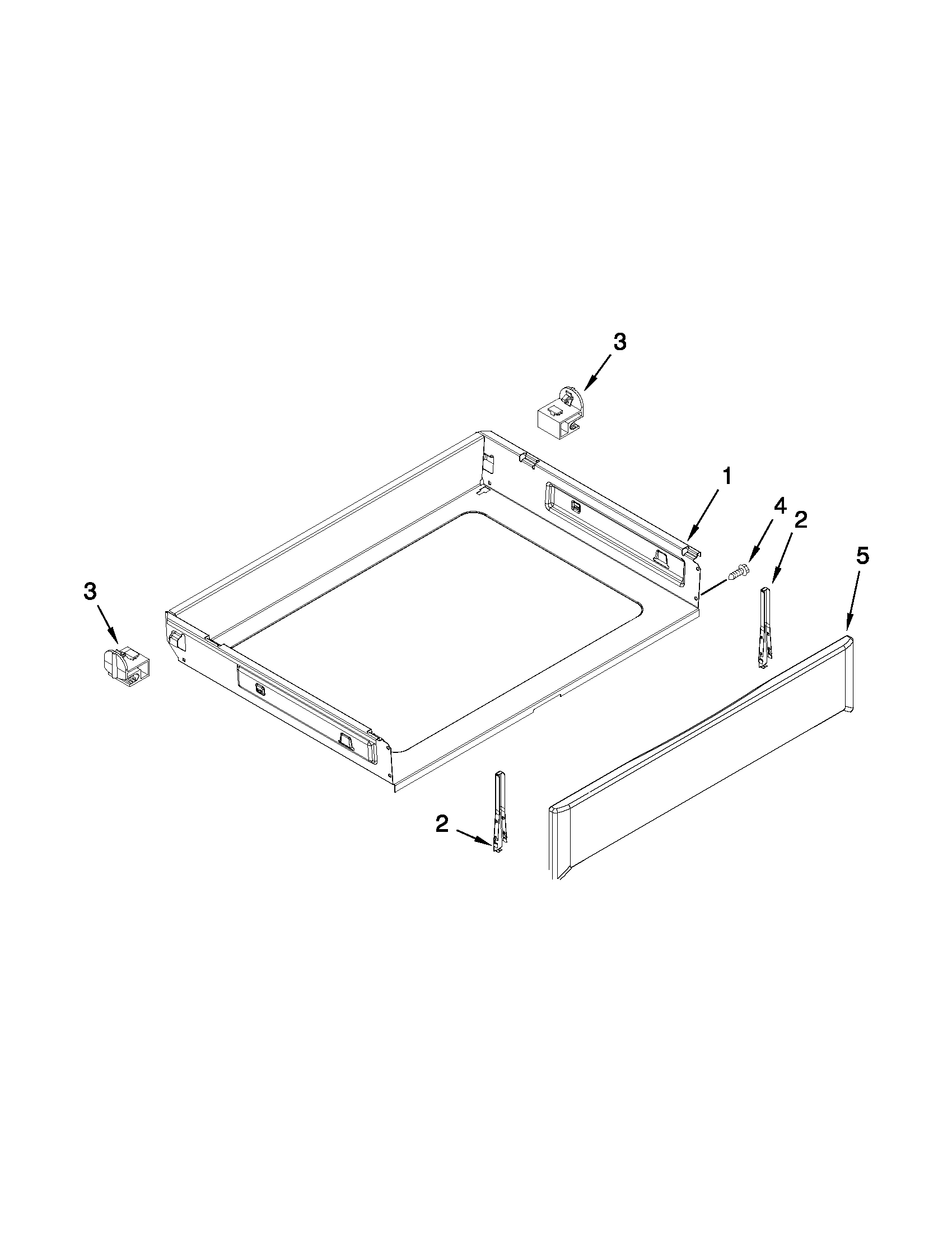 Whirlpool WFG710H0AE1 drawer and broiler parts diagram