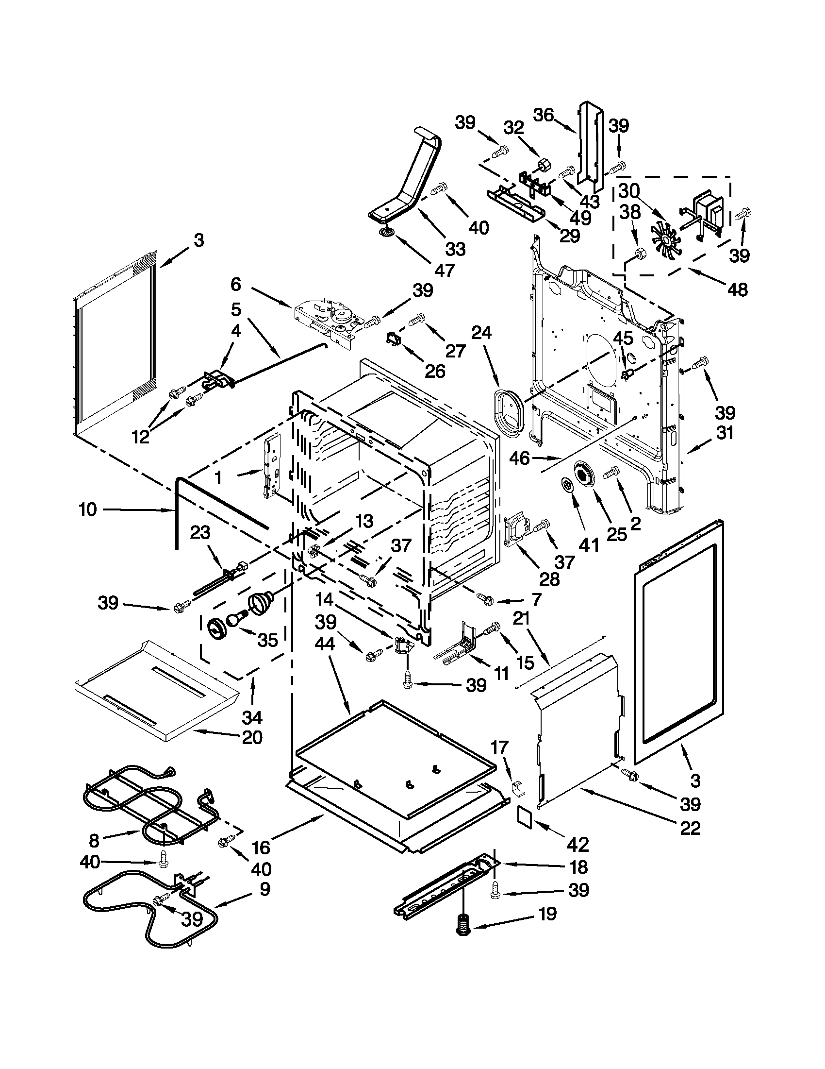 Whirlpool WFE525C0BS0 chassis parts diagram
