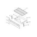 Whirlpool WFE525C0BB0 drawer and broiler parts diagram