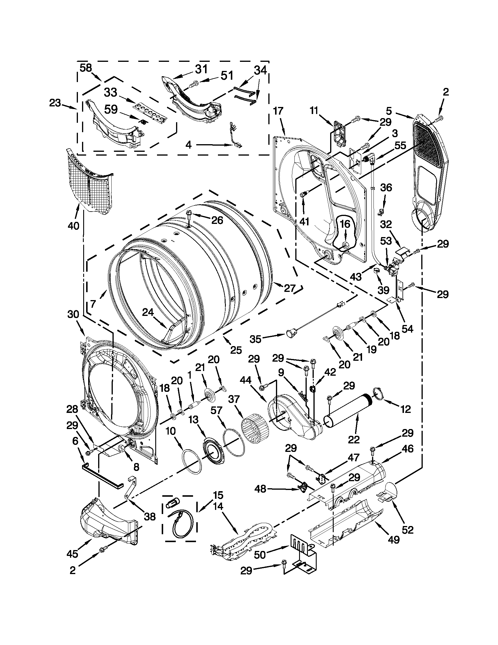Maytag YMED9000YG1 bulkhead parts diagram