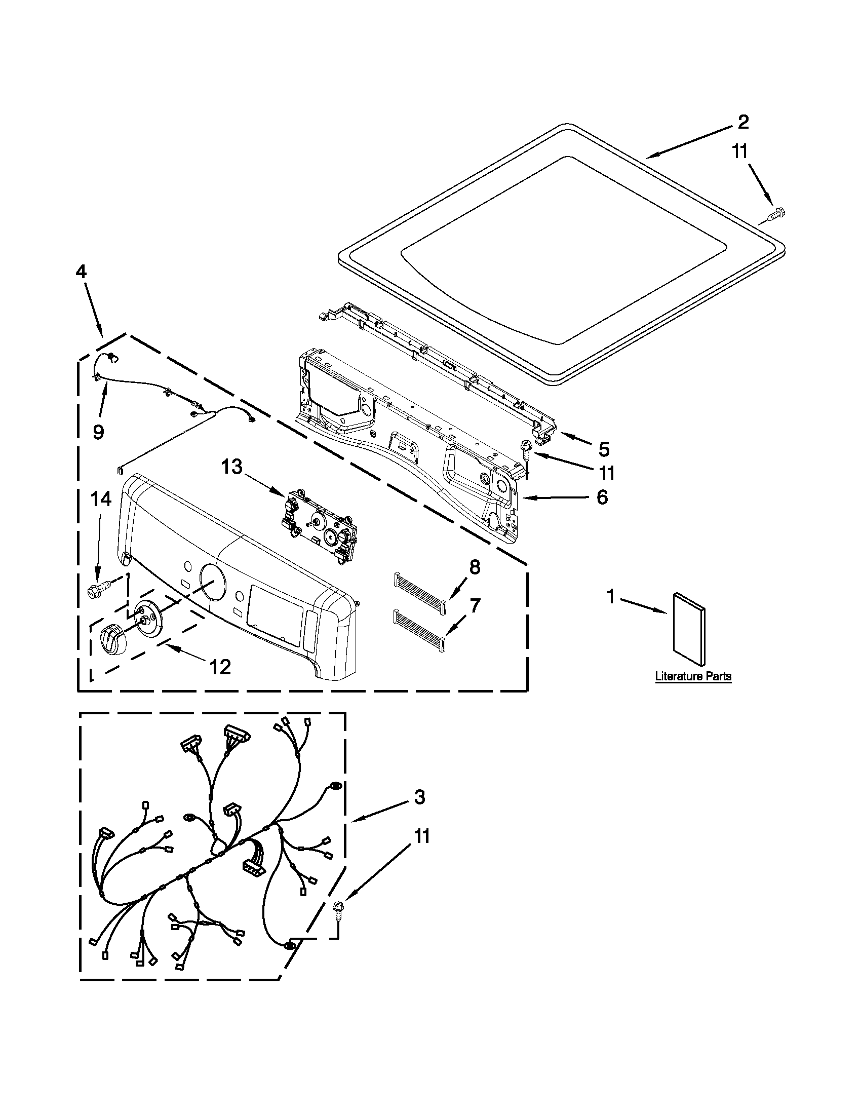 Maytag MGD6000XG2 top and console parts diagram