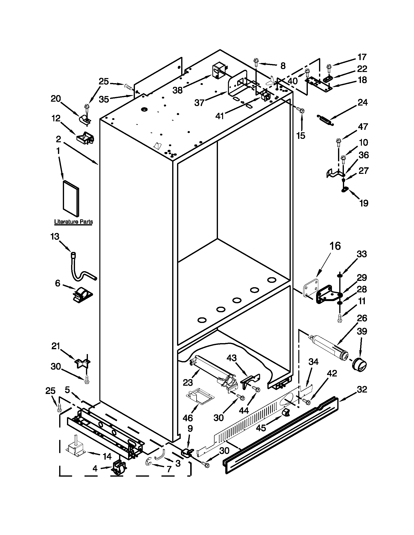 Jenn-Air JF42SSFXDA02 cabinet parts diagram