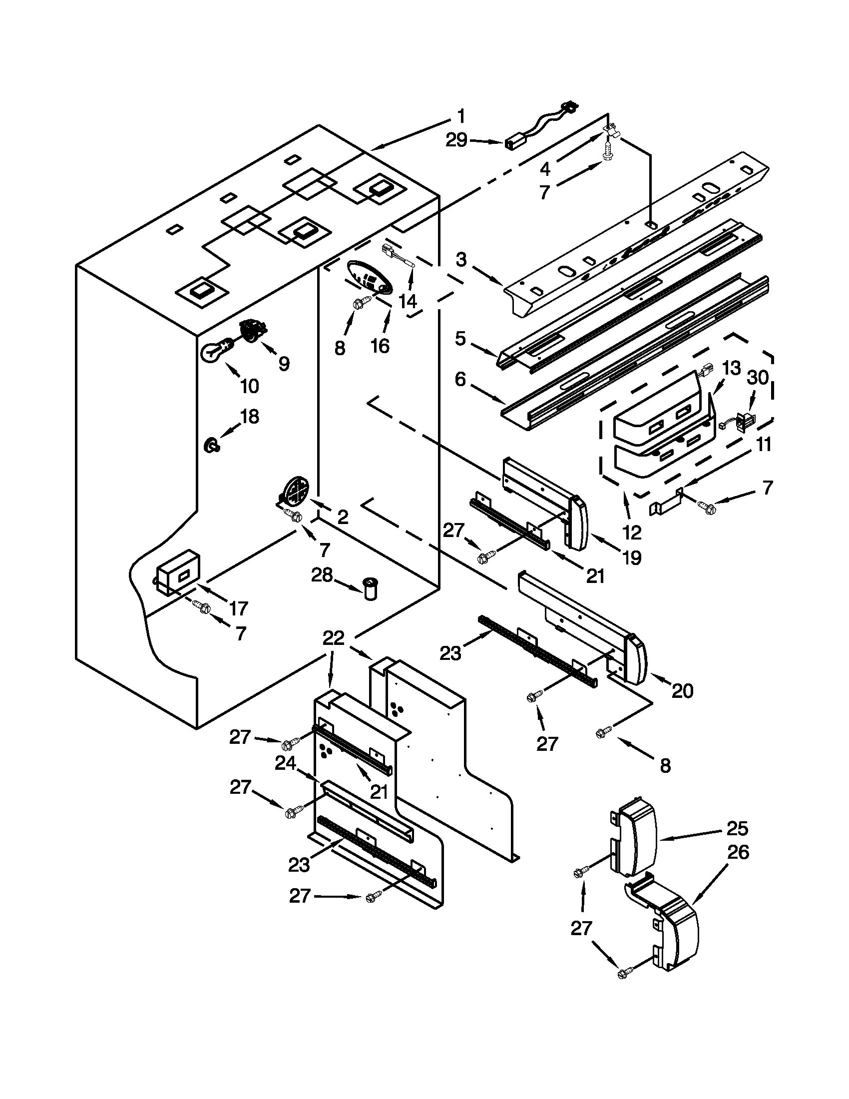 Jenn-Air JF42SSFXDA02 refrigerator liner parts diagram