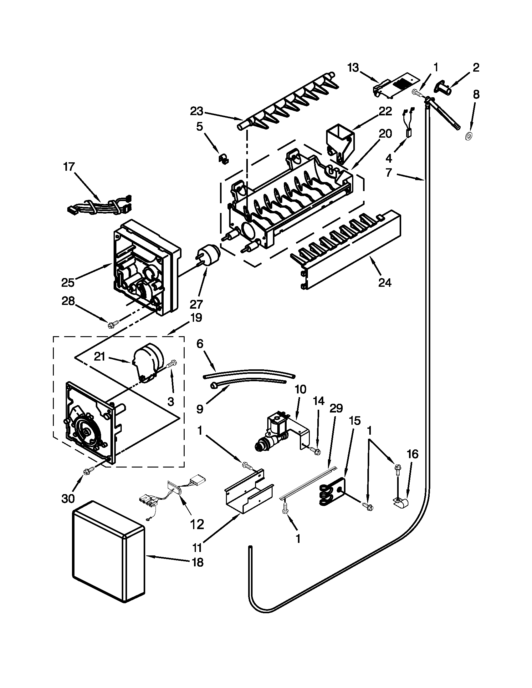 Jenn-Air JF42SSFXDA02 icemaker parts diagram