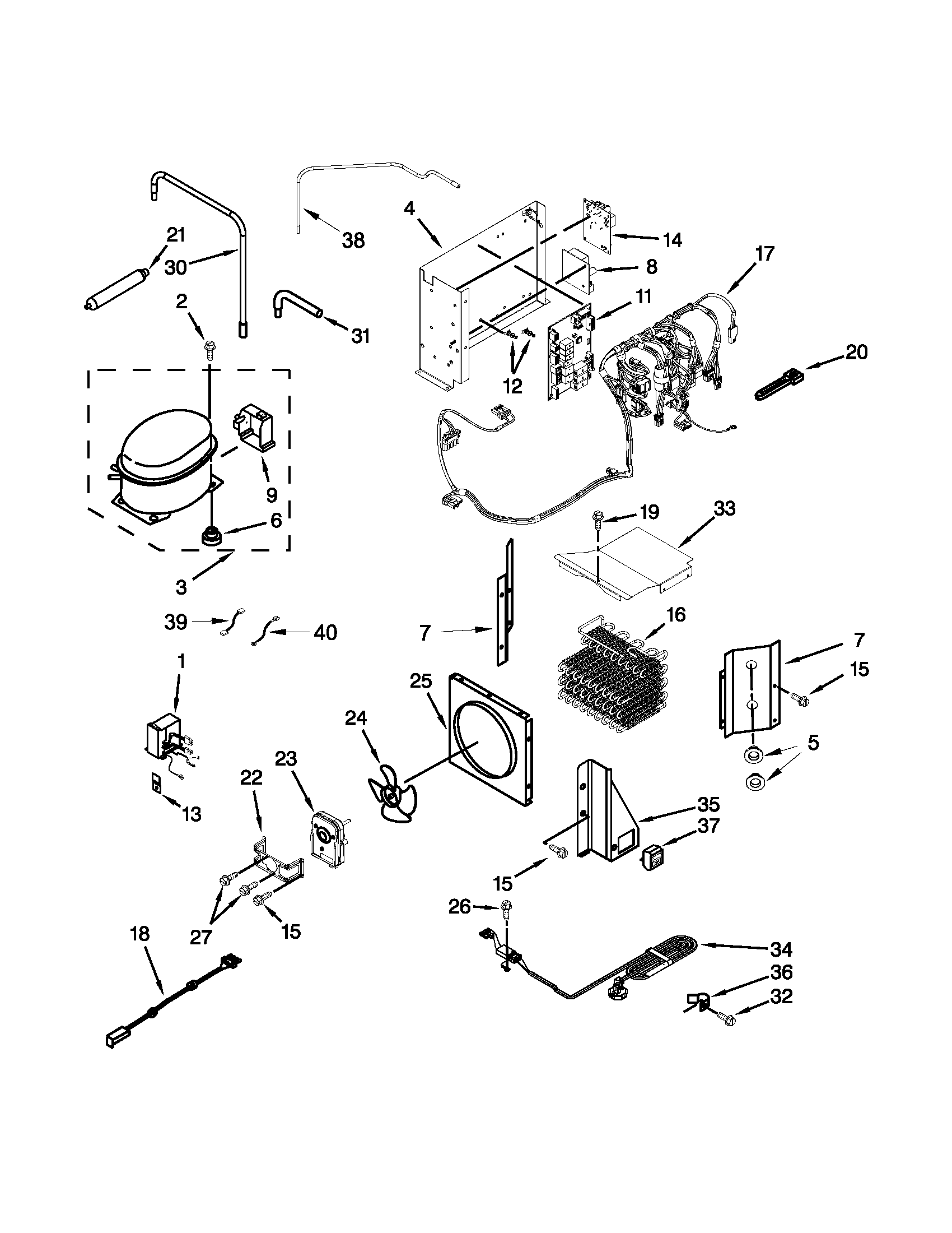 KitchenAid KSSO36FTX18 upper unit parts diagram