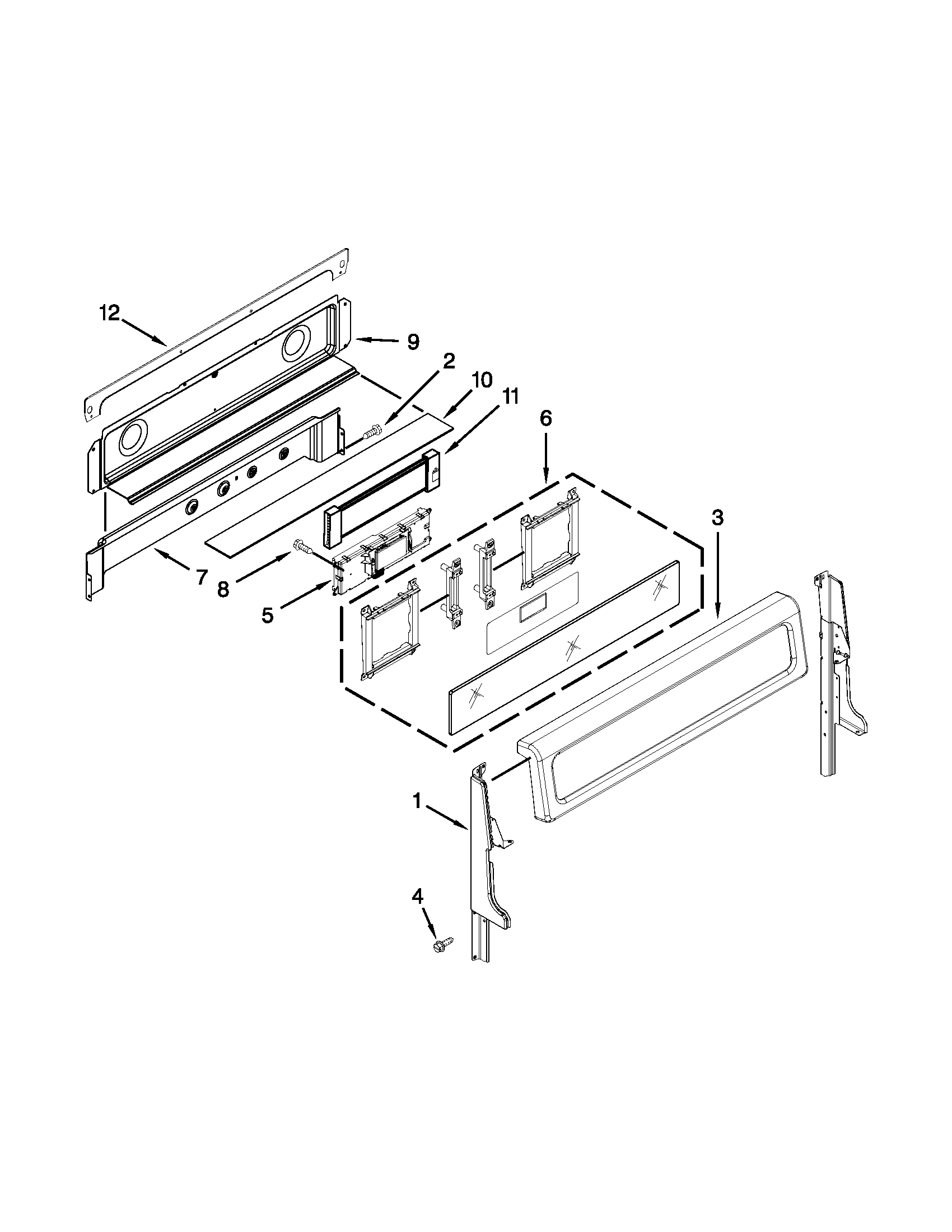 KitchenAid KGRS505XWH05 control panel parts diagram