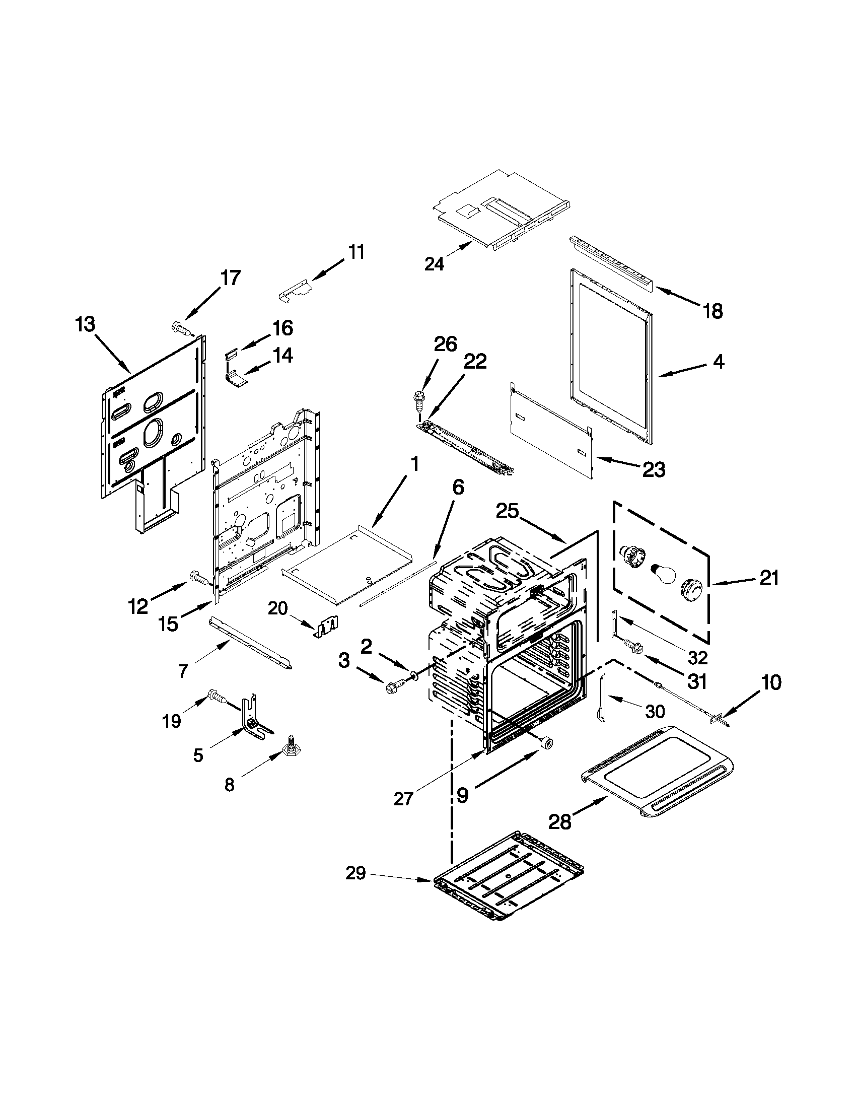 KitchenAid KGRS505XWH05 chassis parts diagram