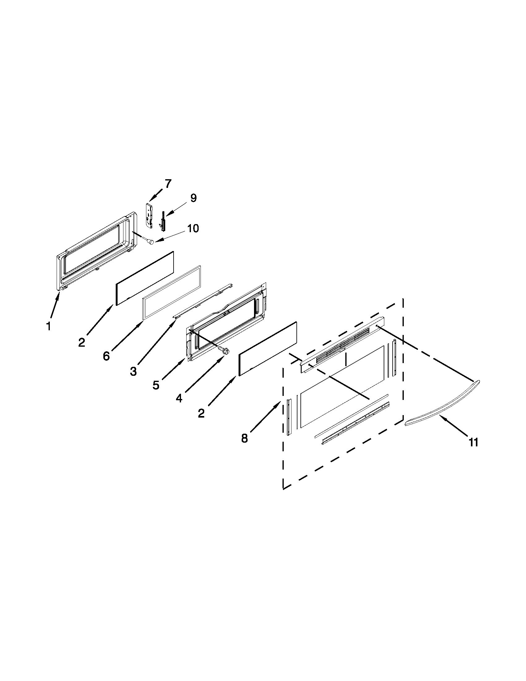 KitchenAid KGRS505XWH05 upper door parts diagram