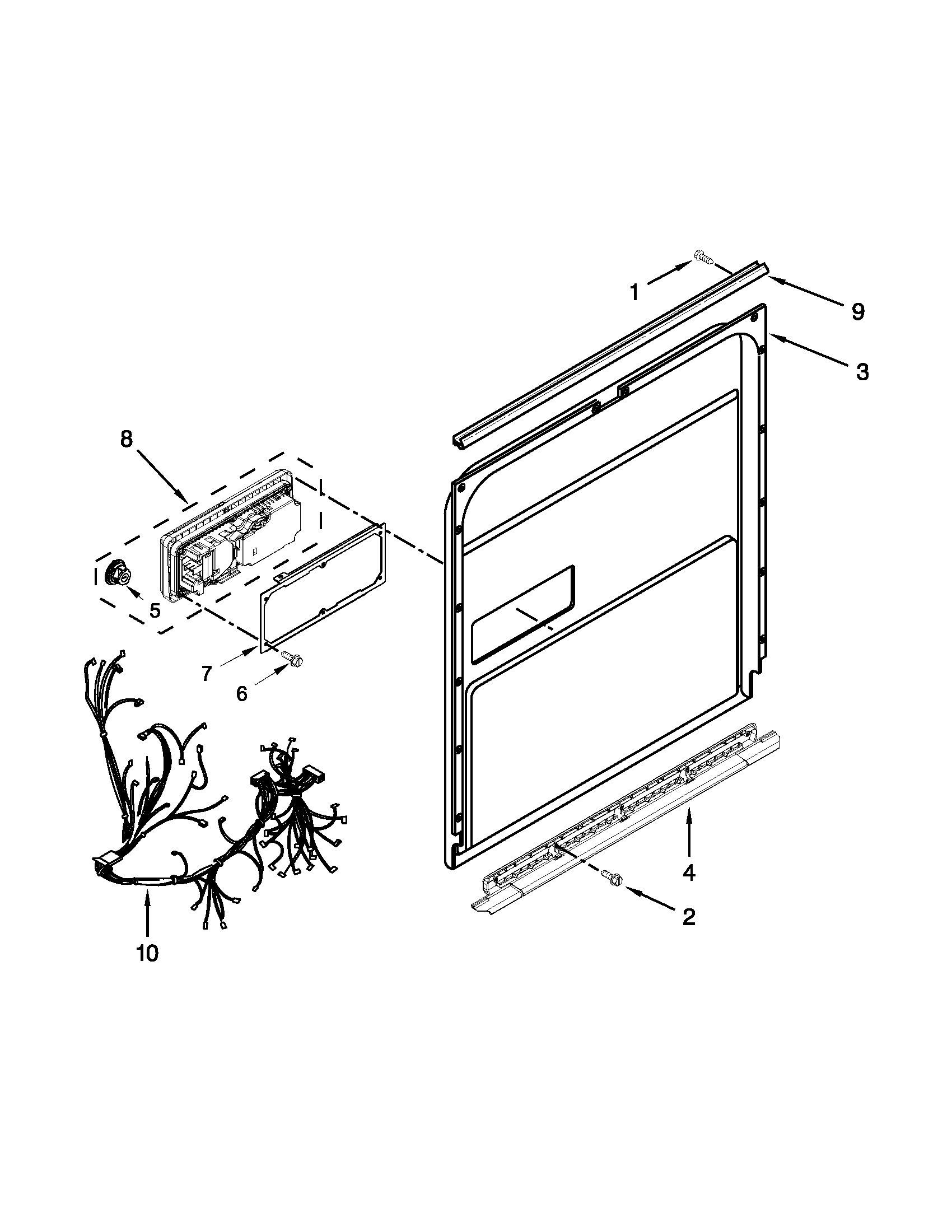 KitchenAid KUDE20IXSSA inner door parts diagram