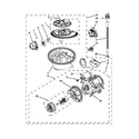 KitchenAid KUDS30FXWHA pump, washarm and motor parts diagram