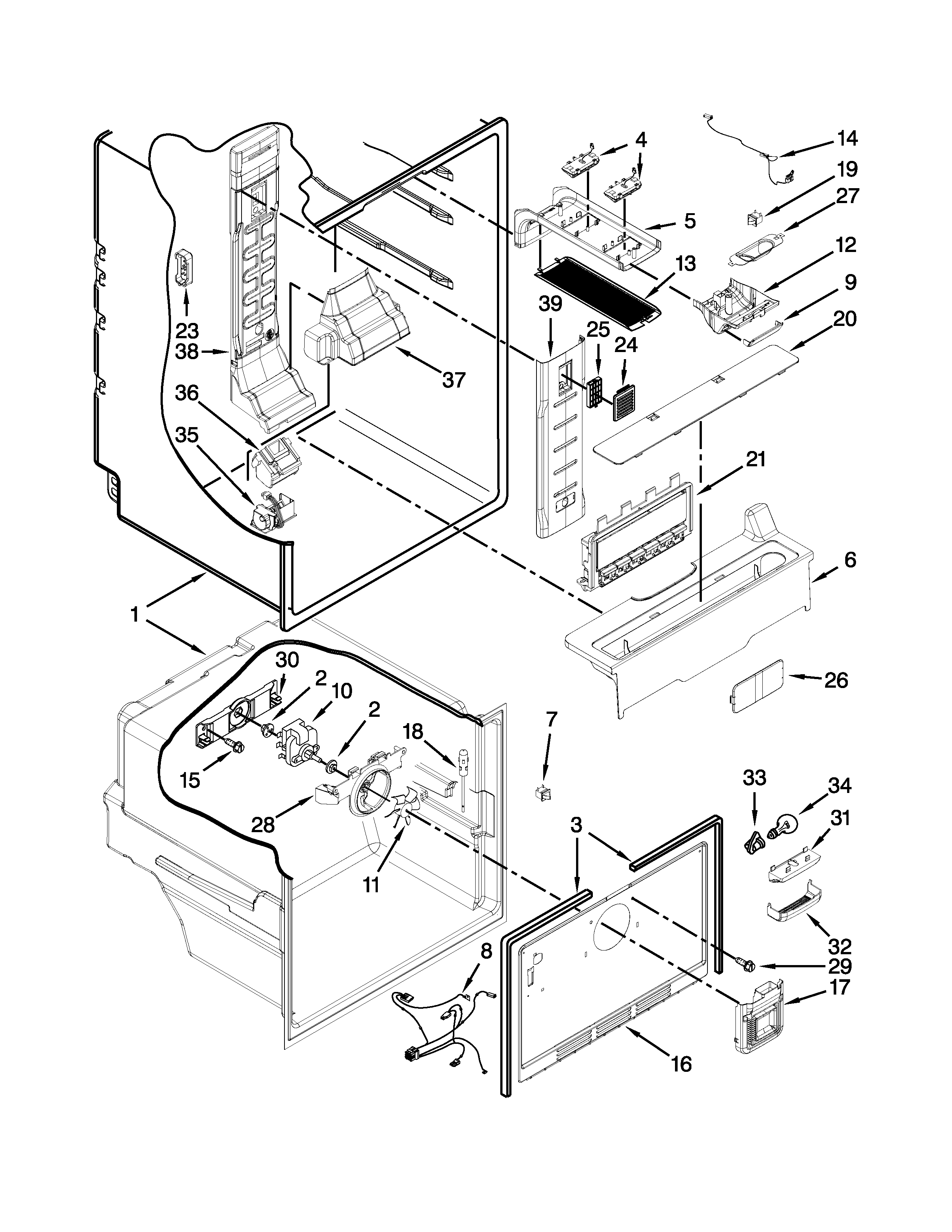 Maytag MFB2055YEM00 liner parts diagram