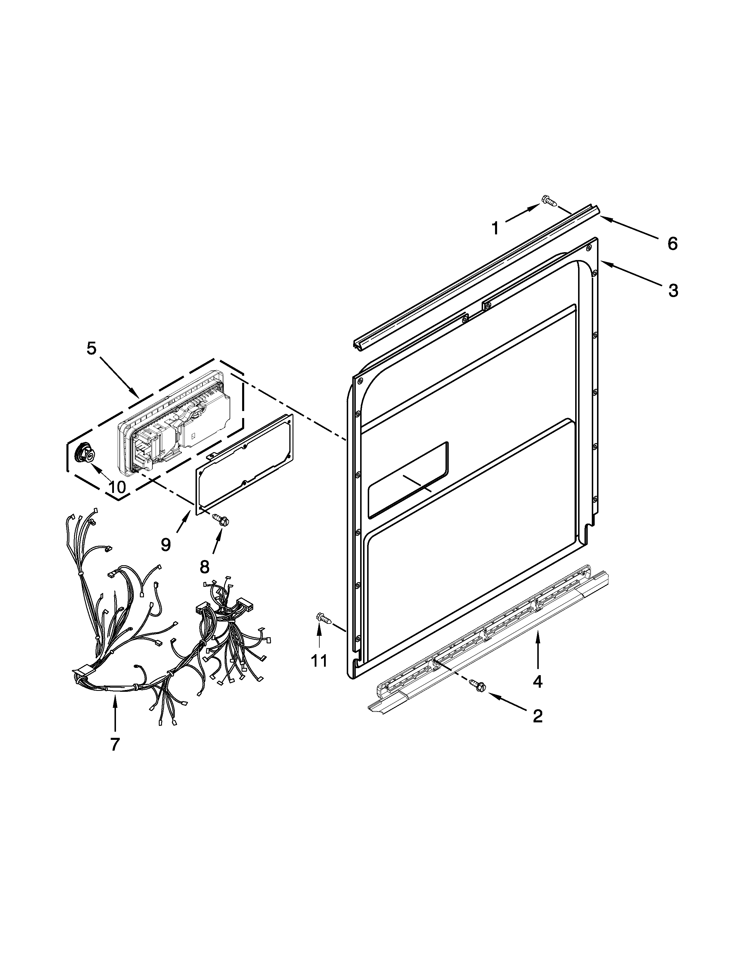 Jenn-Air JDB8500AWF3 inner door parts diagram