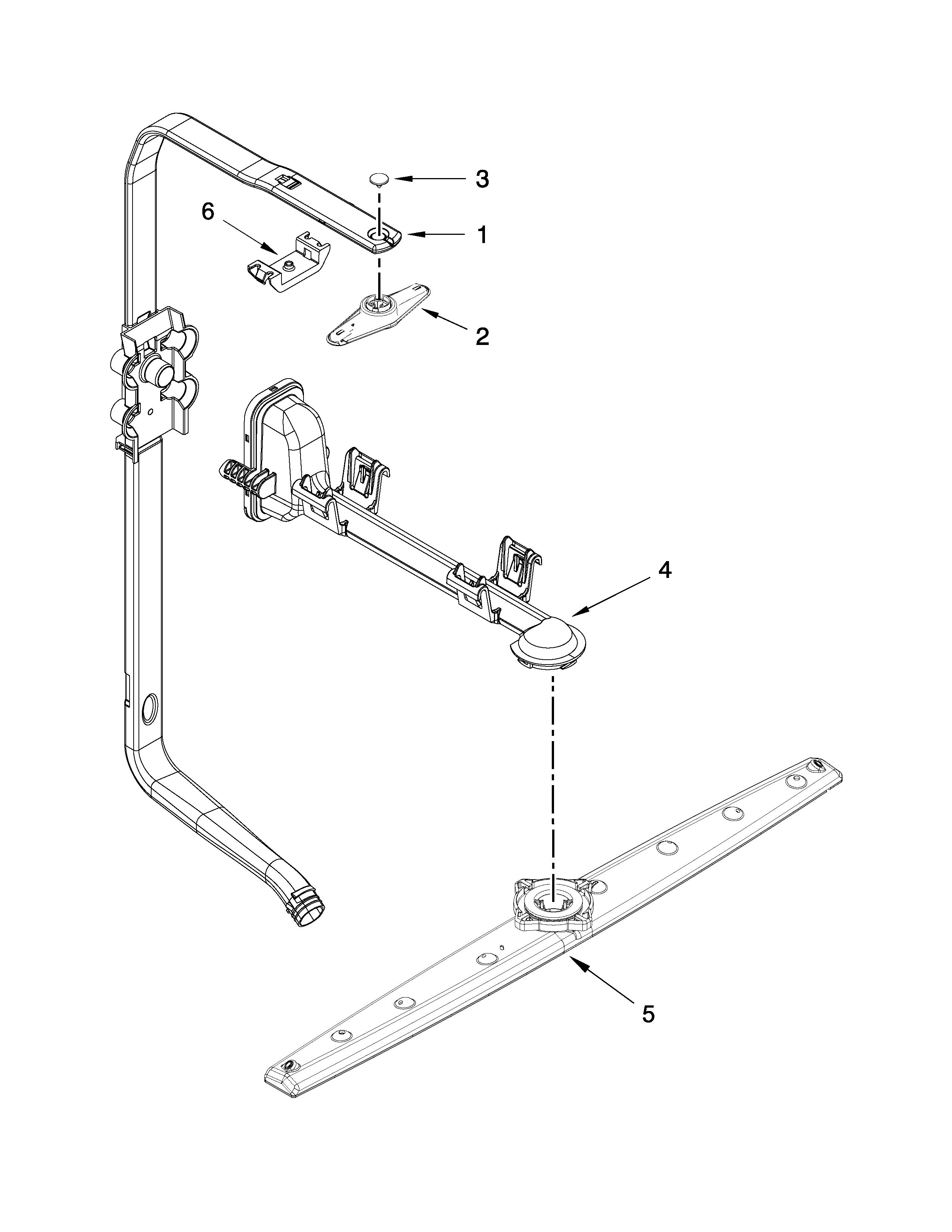 Jenn-Air JDB8500AWF3 upper wash and rinse parts diagram