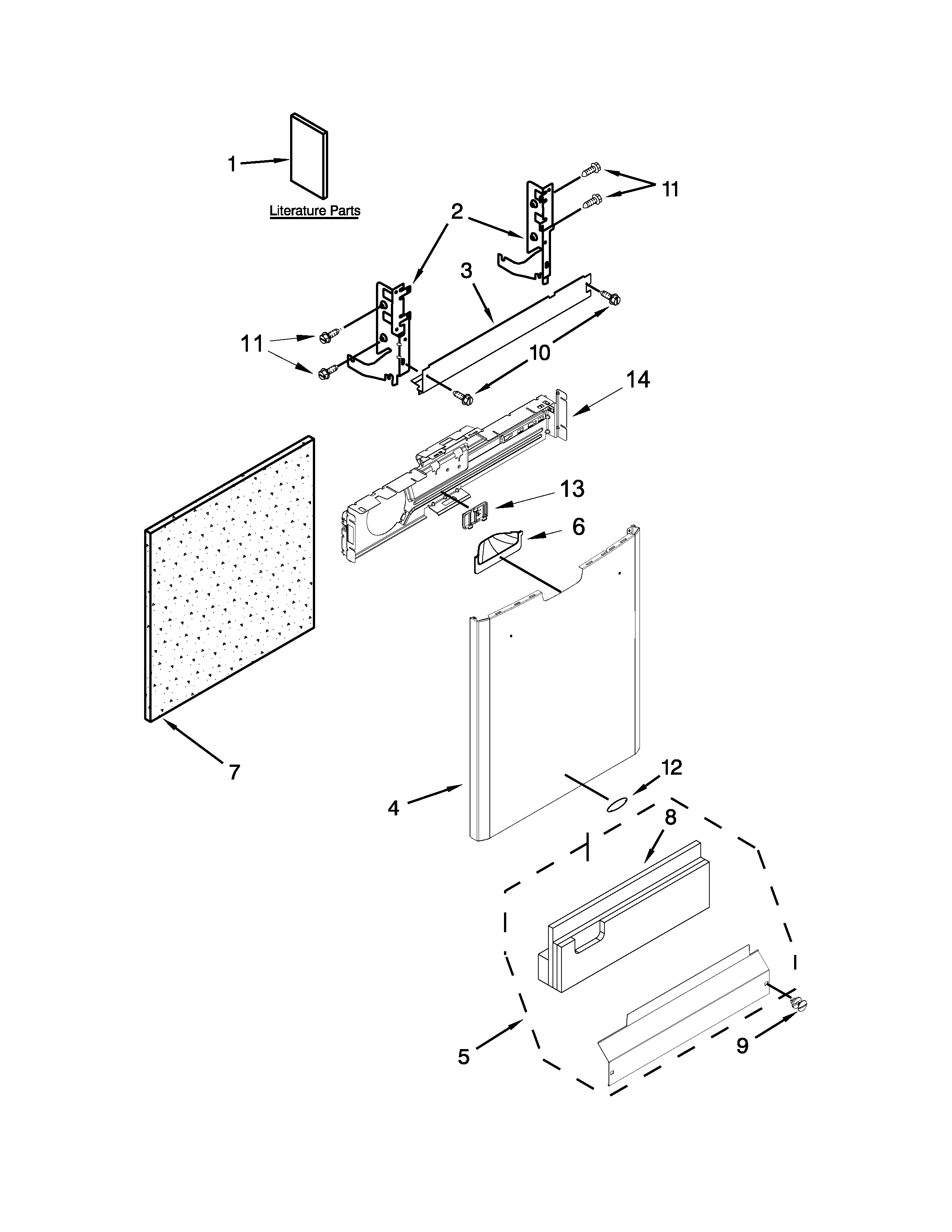 Maytag MDB7749SBB3 door and panel parts diagram