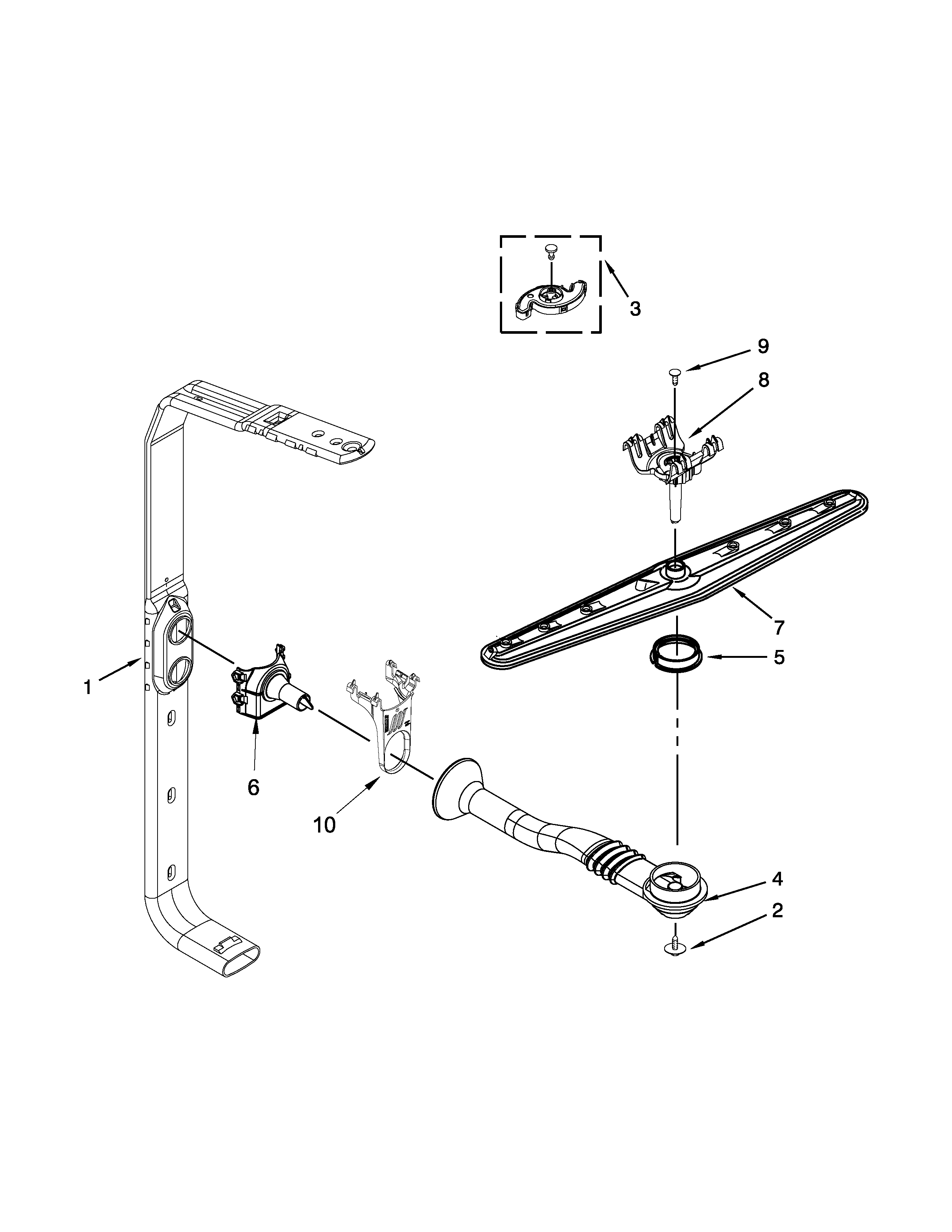 Maytag MDB7749SBB3 upper wash and rinse parts diagram