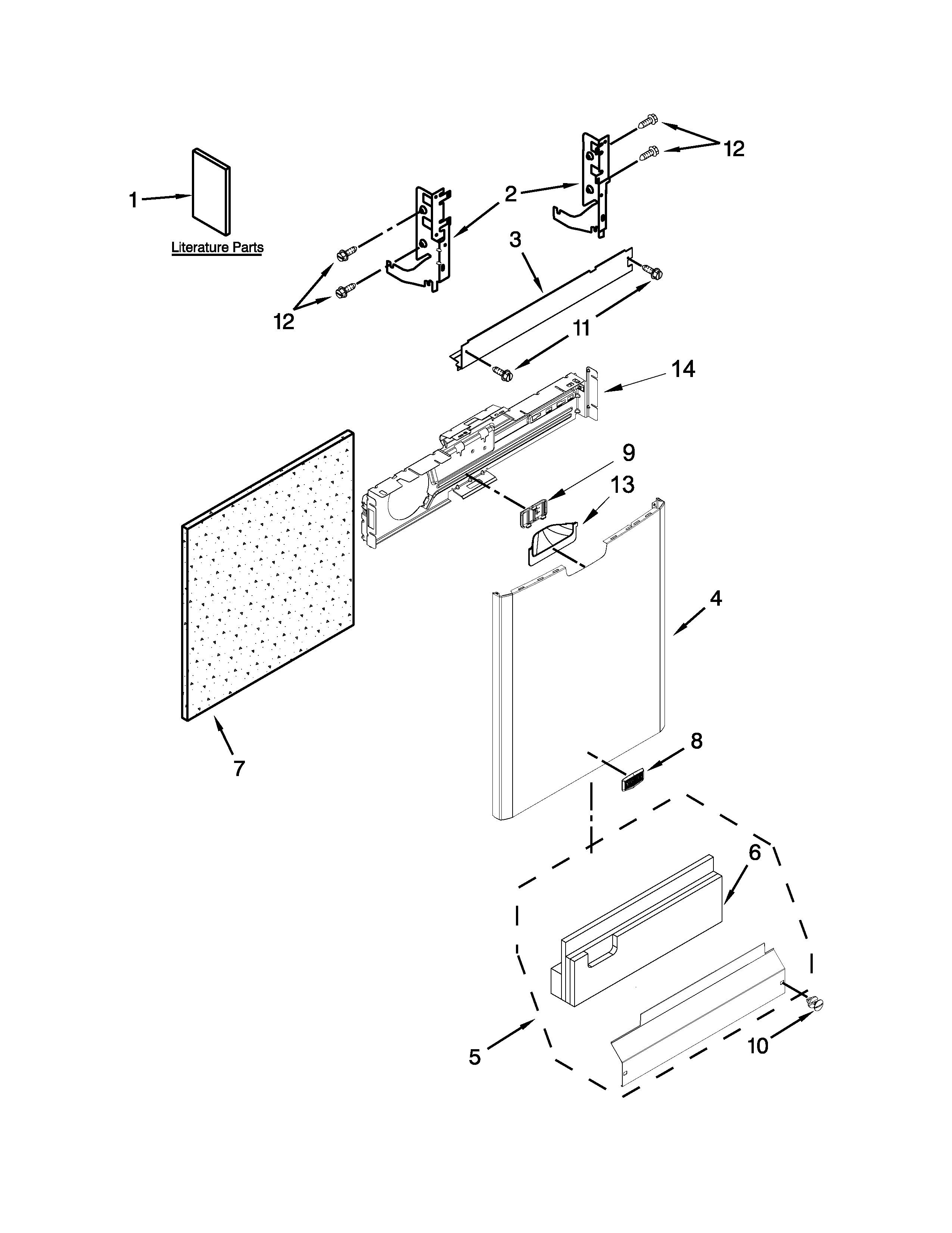 Maytag MDB8949SBB3 door and panel parts diagram