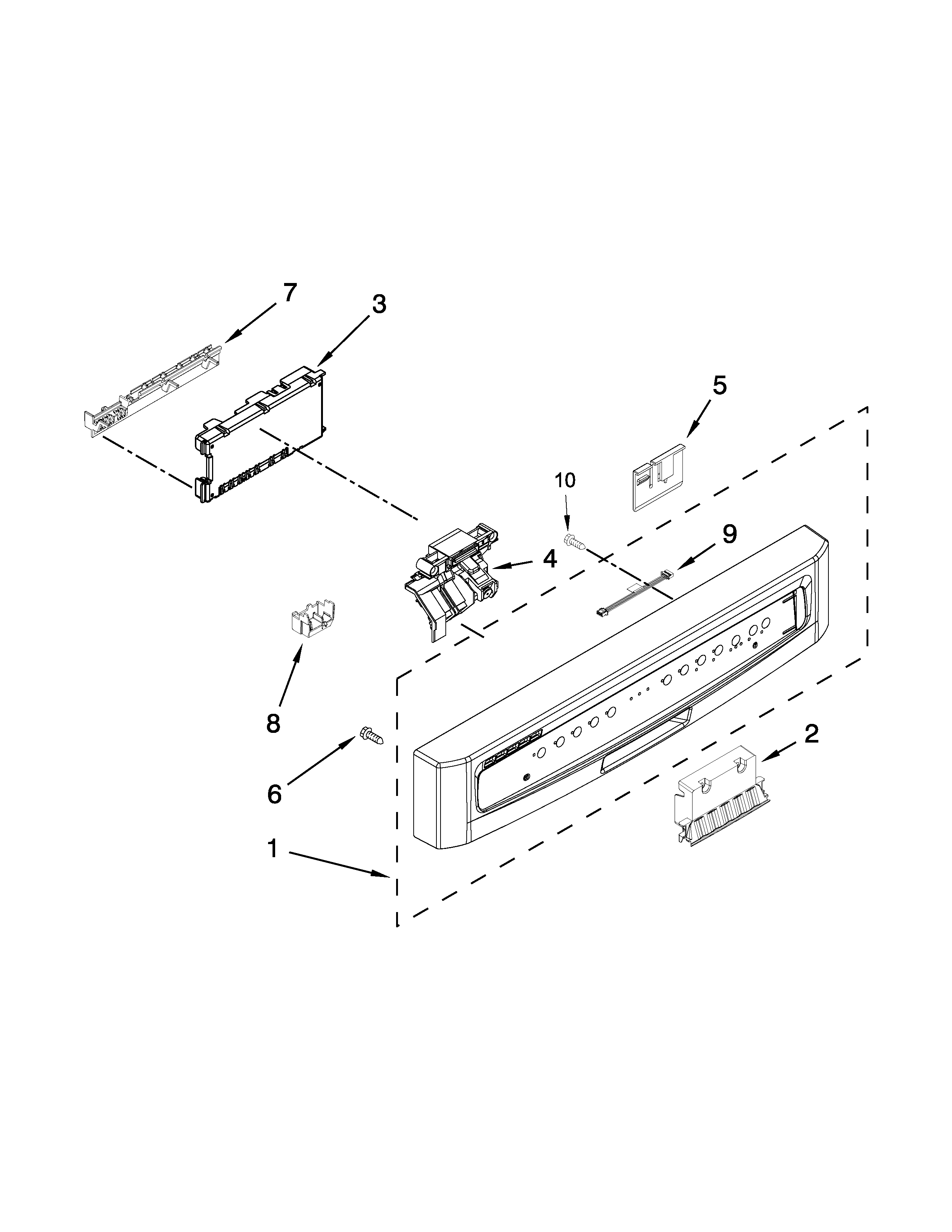 Maytag MDB8949SBB3 control panel and latch parts diagram