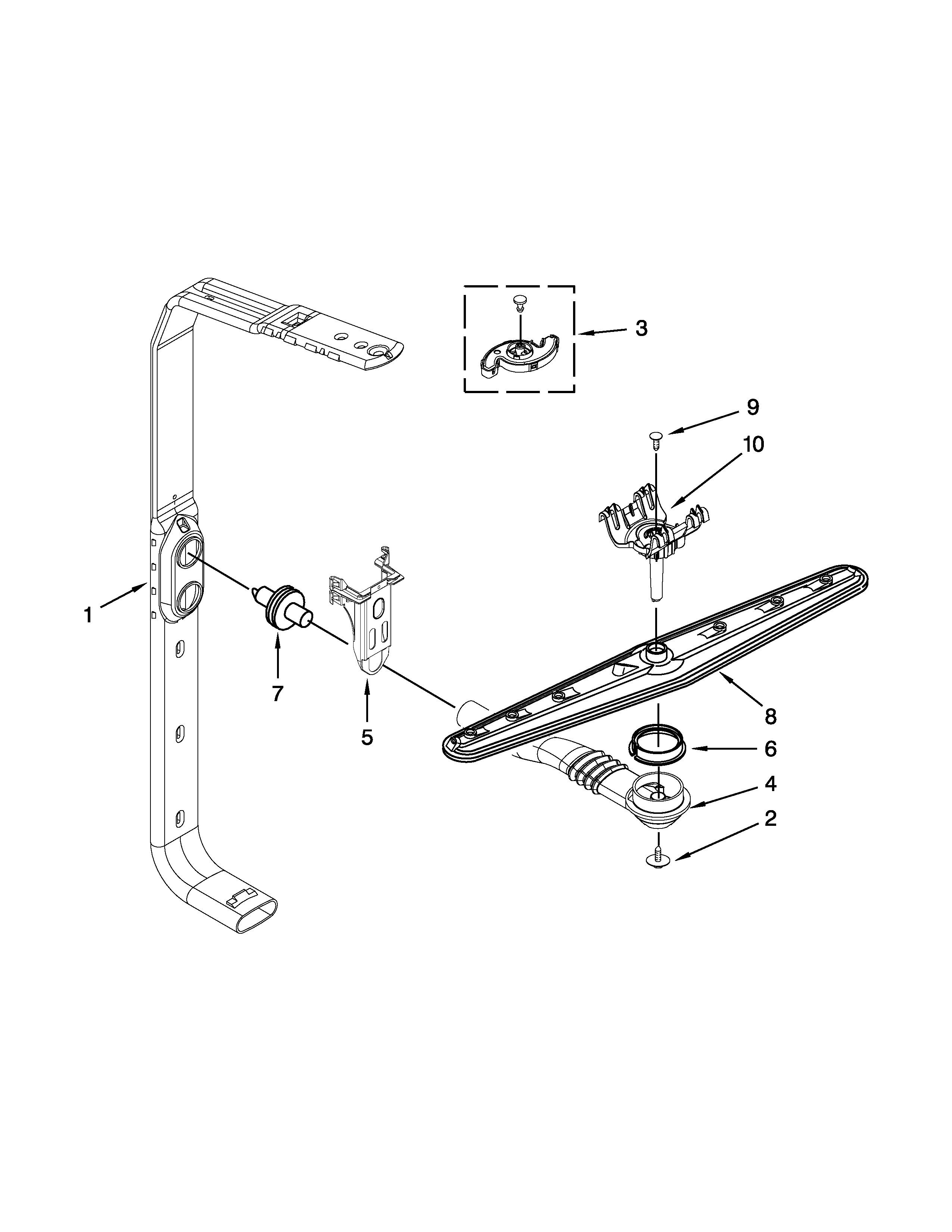 Maytag MDB8949SBB3 upper wash and rinse parts diagram