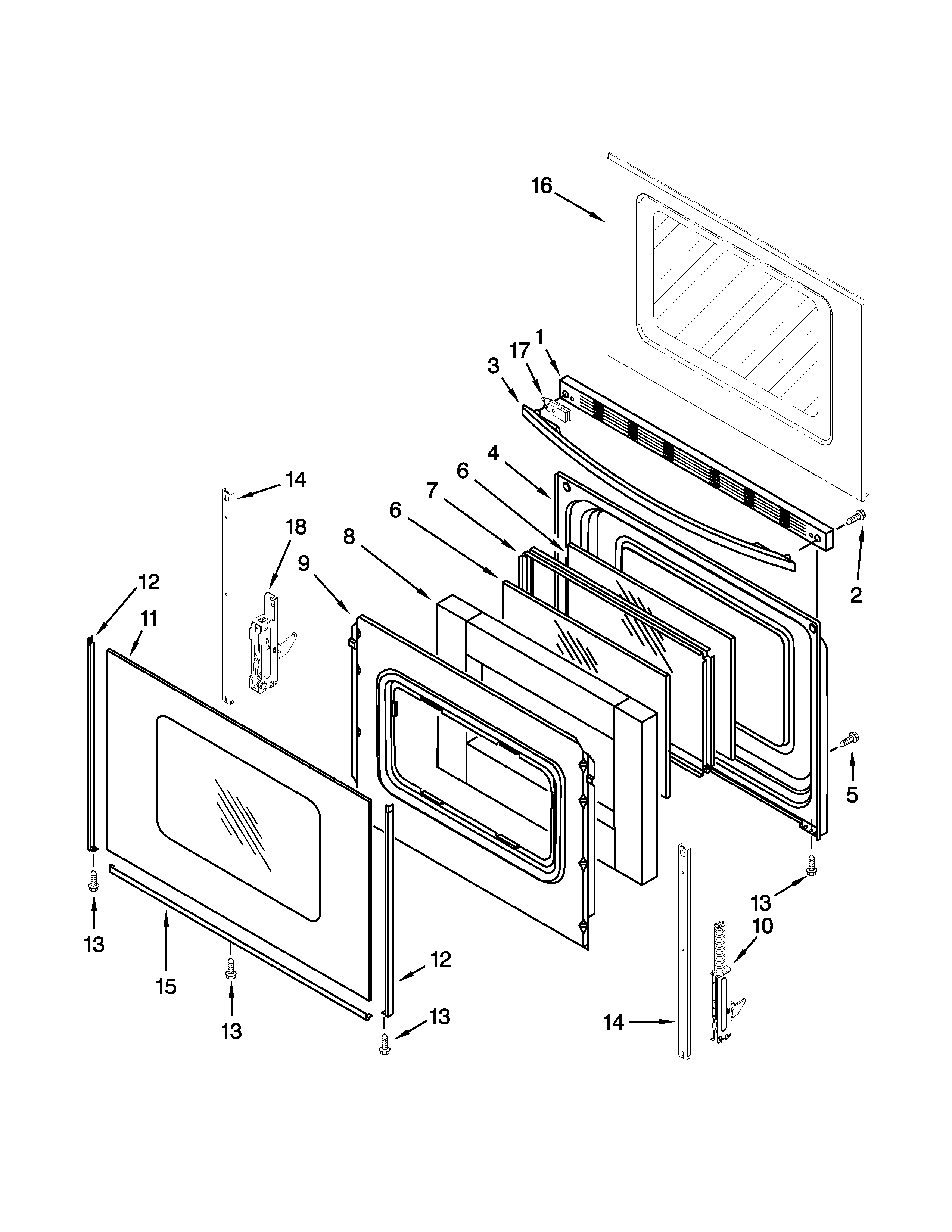 Whirlpool WFG520S0AB0 door parts diagram