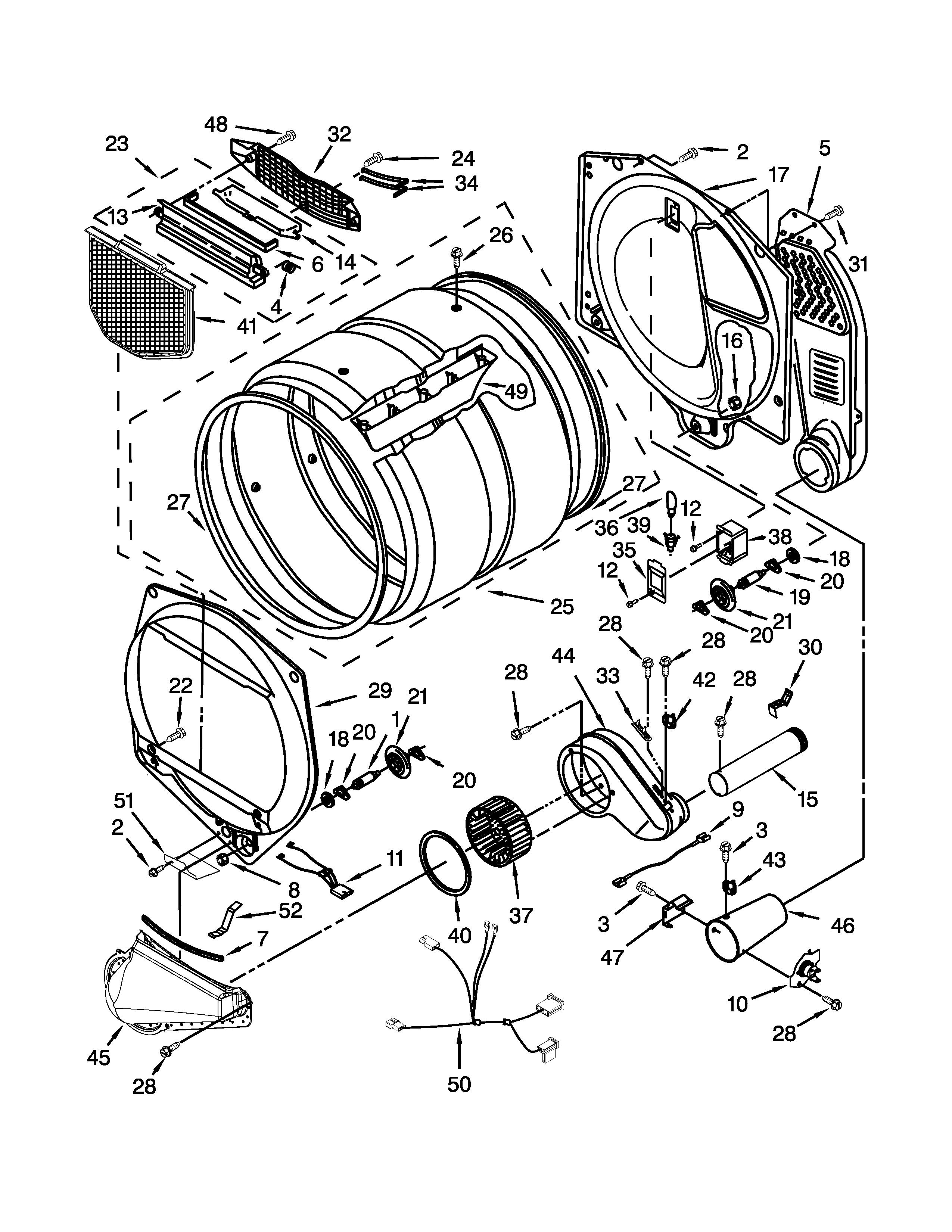 Maytag 7MMGDX600BW0 bulkhead parts diagram