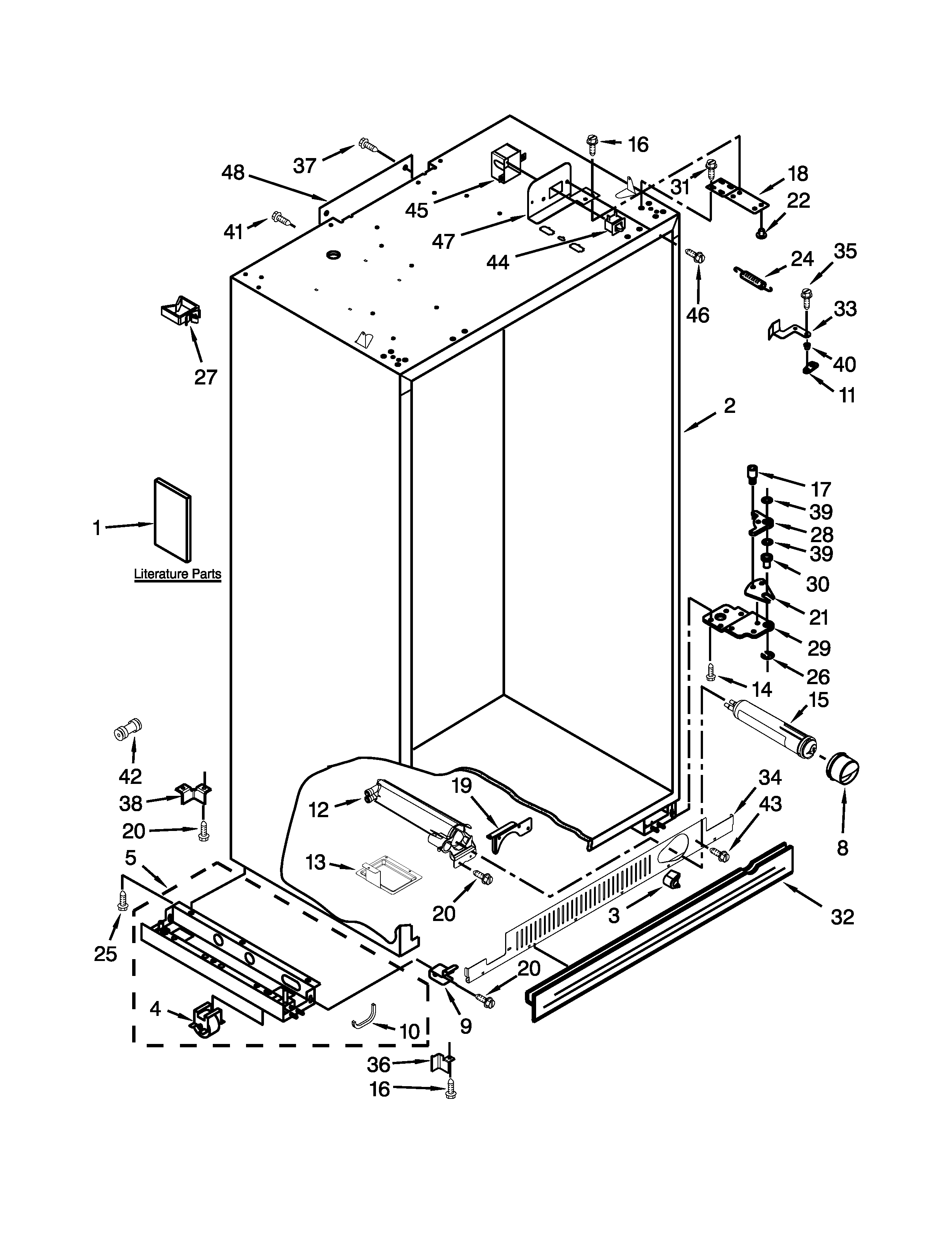 KitchenAid KSSC36QTS00 cabinet parts diagram