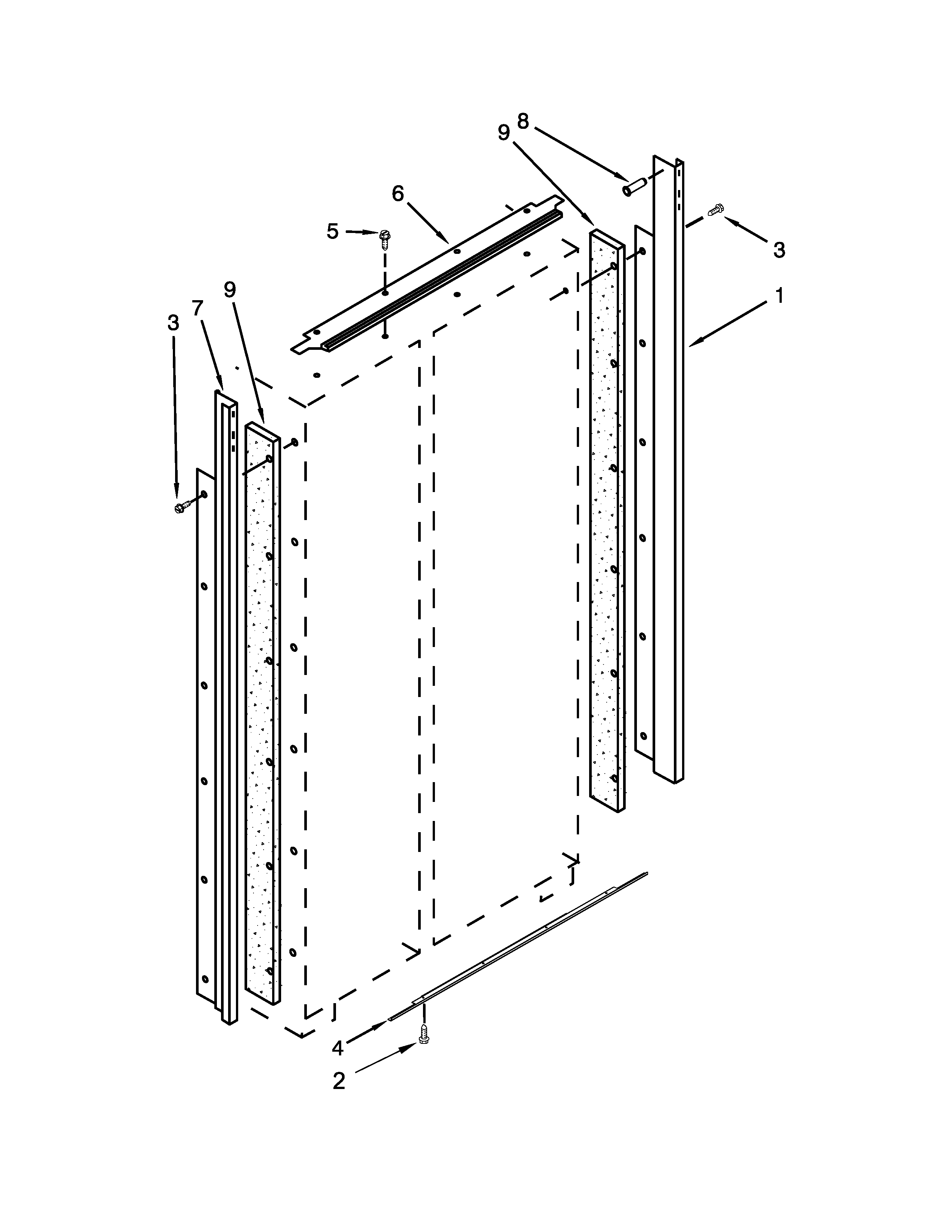 KitchenAid KSSC36QTS00 cabinet trim parts diagram