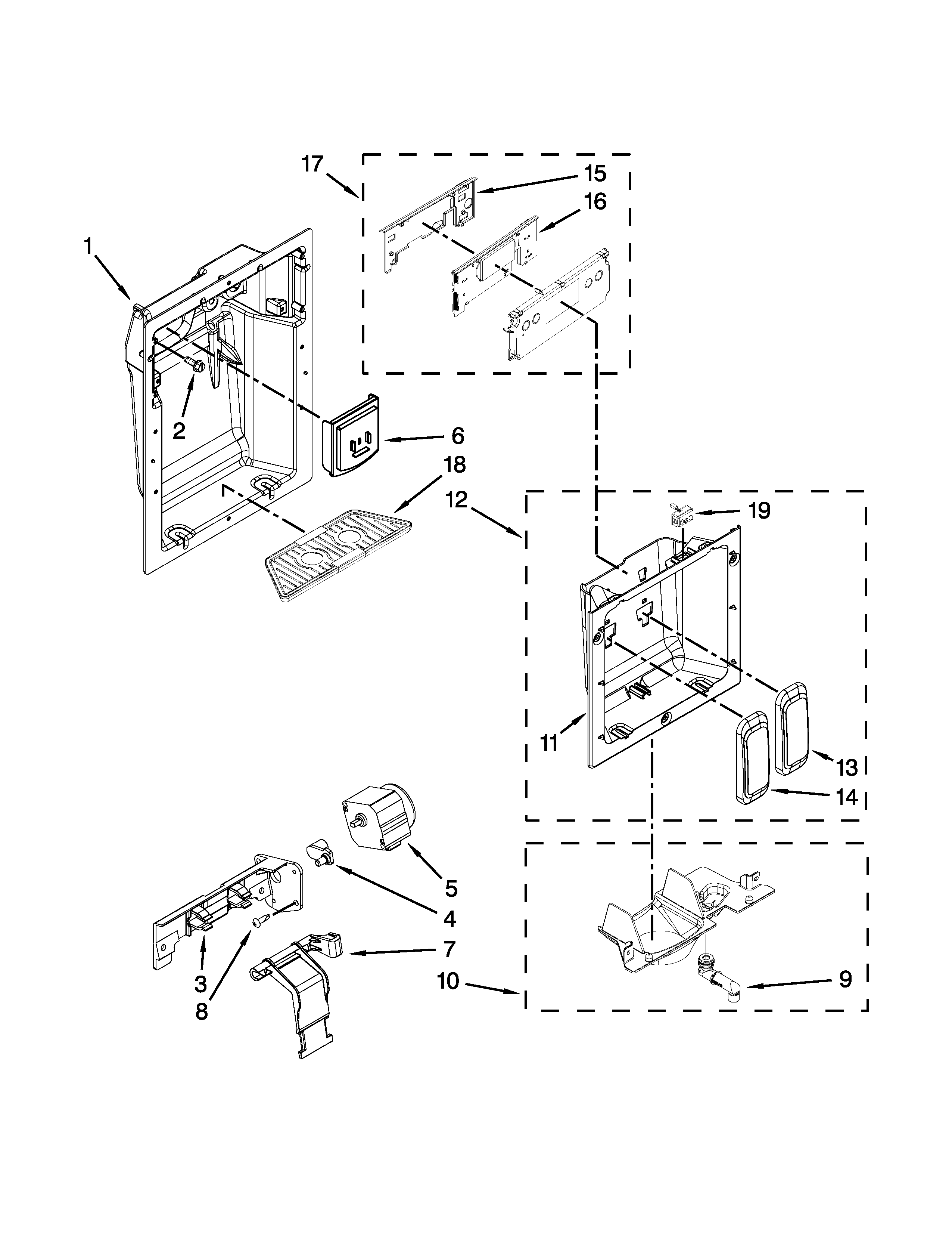 KitchenAid KSSC36QTS00 dispenser parts diagram